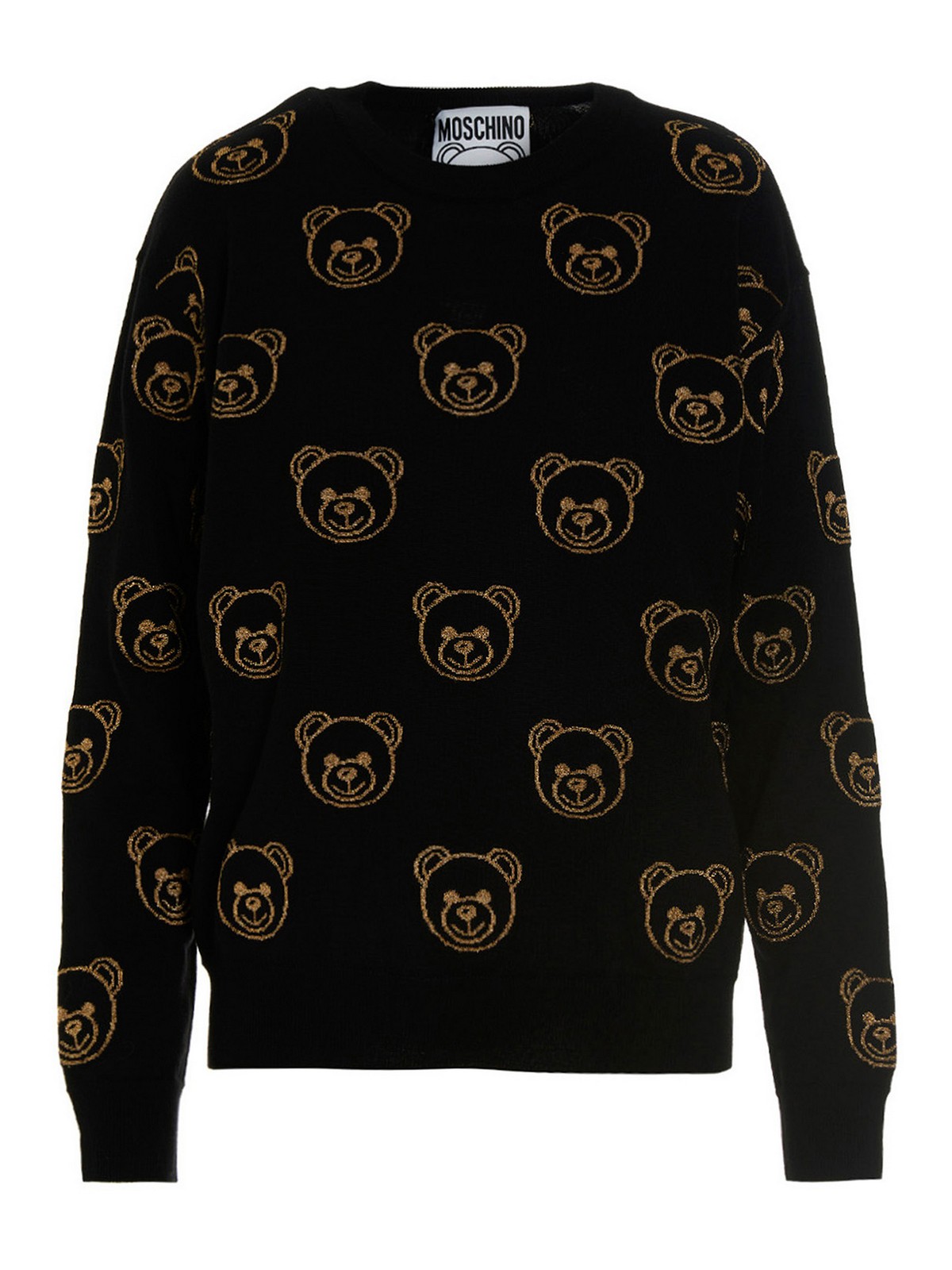 Shop Moschino Teddy Inlaid Sweater In Negro