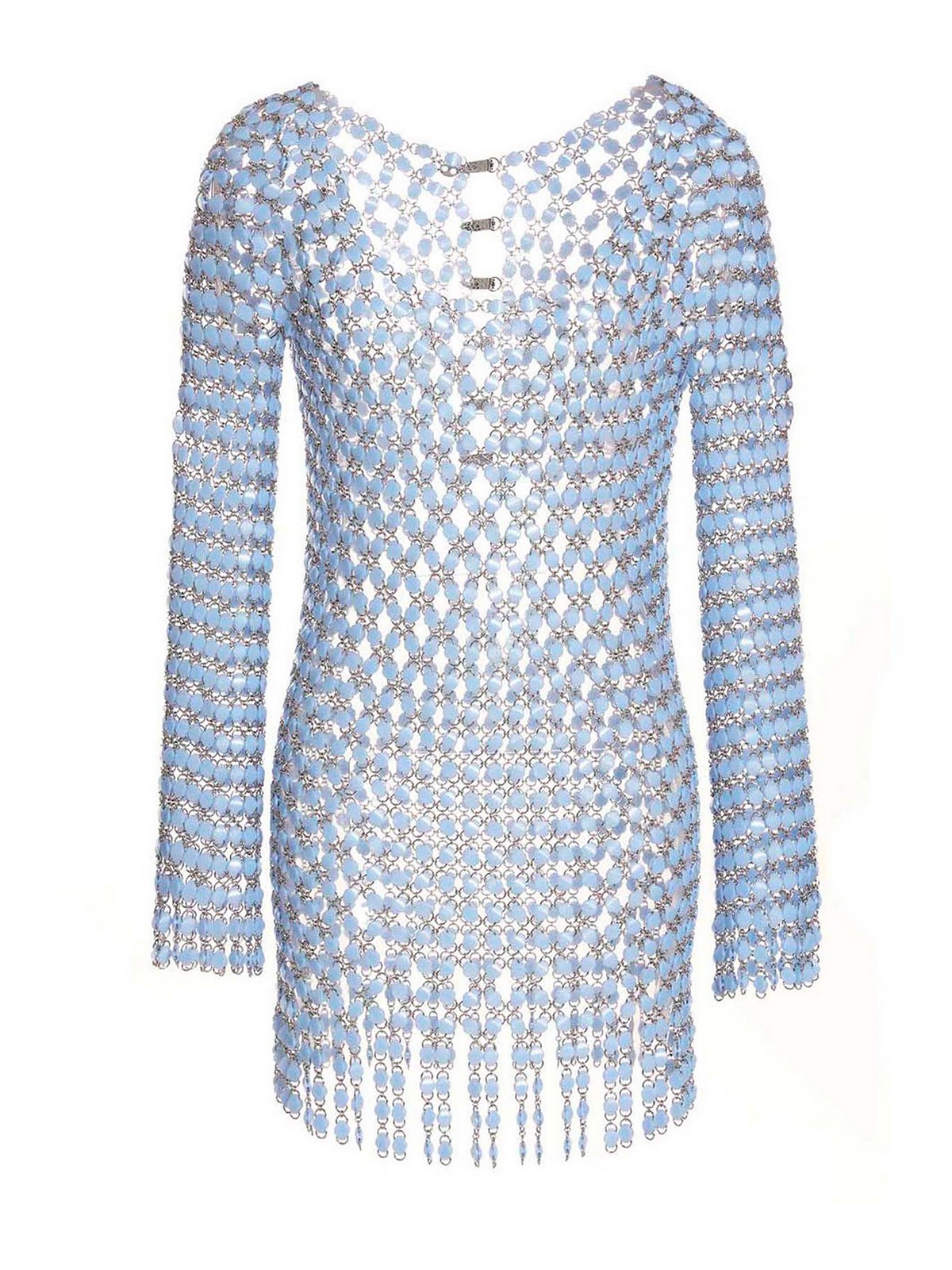 Paco Rabanne Acrylic Knit Dress In Azul Claro