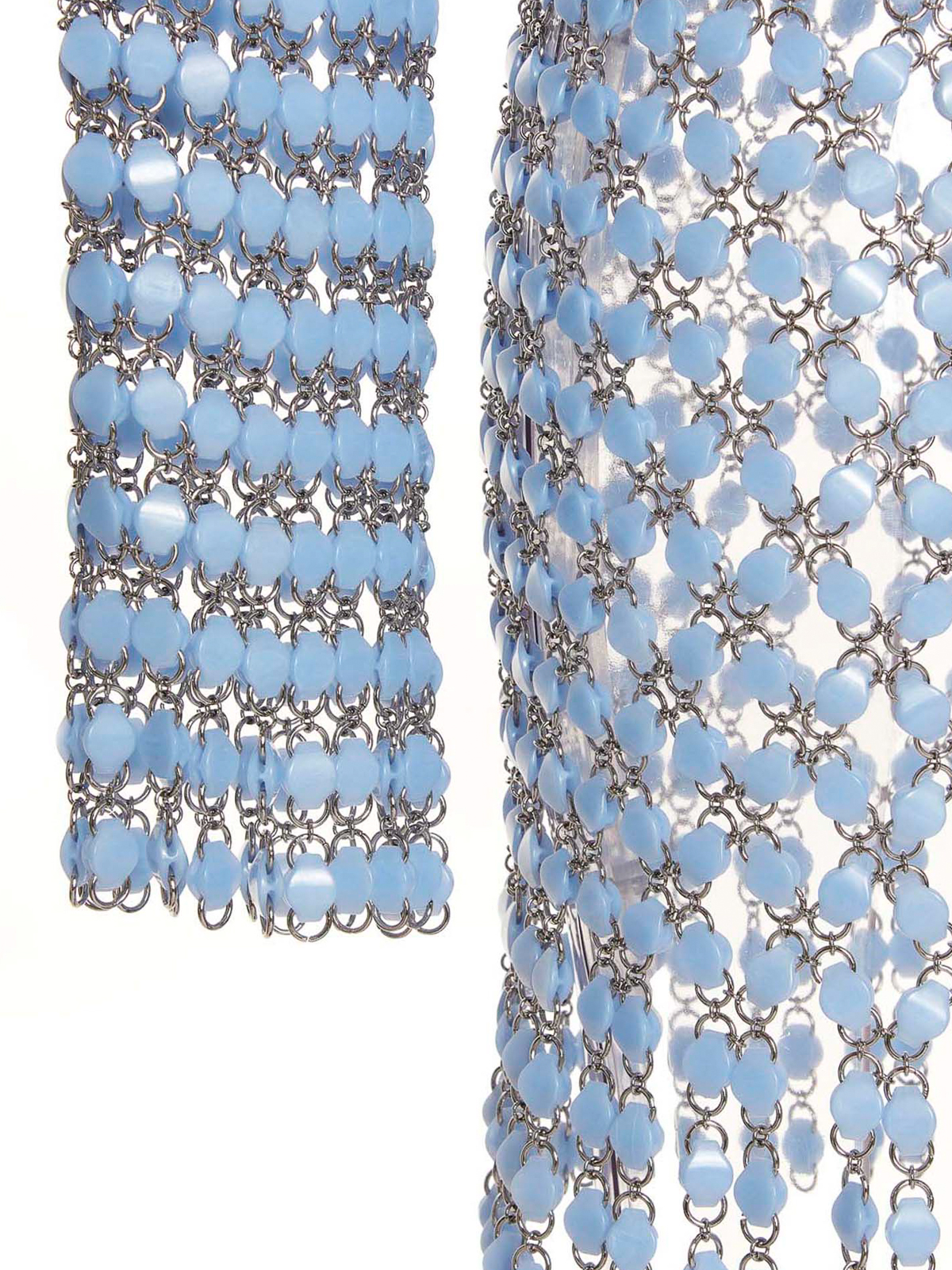 Shop Rabanne Acrylic Knit Dress In Azul Claro
