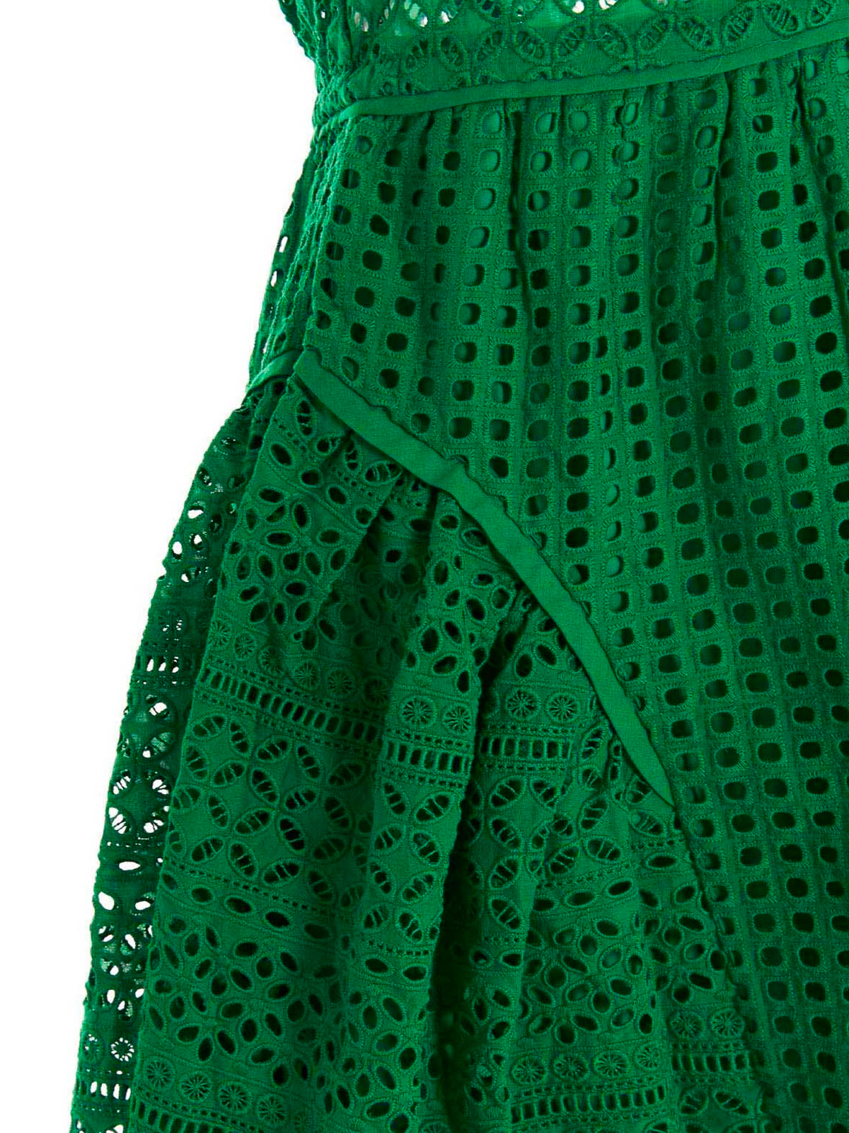 Self Portrait Broderie anglaise dress - Green|PF22034BRIGHTGREEN