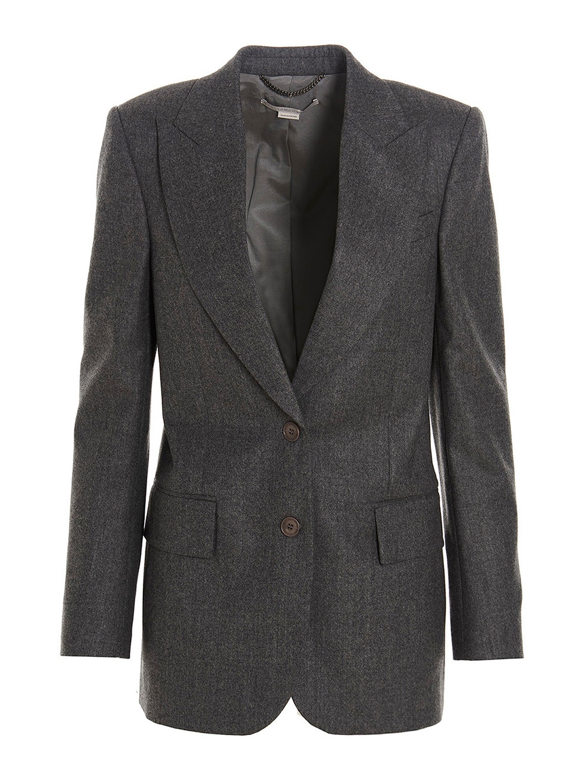 Stella Mccartney Flannel Single-breasted Blazer In Gris