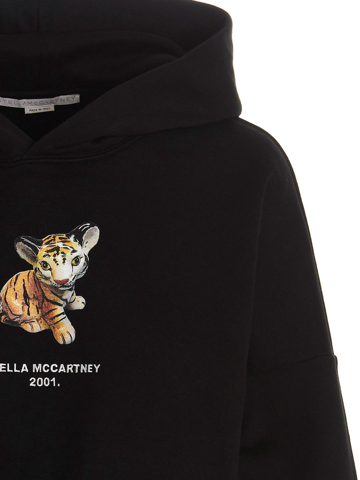 Shop Stella Mccartney Tiger Printed Hoodie In Black