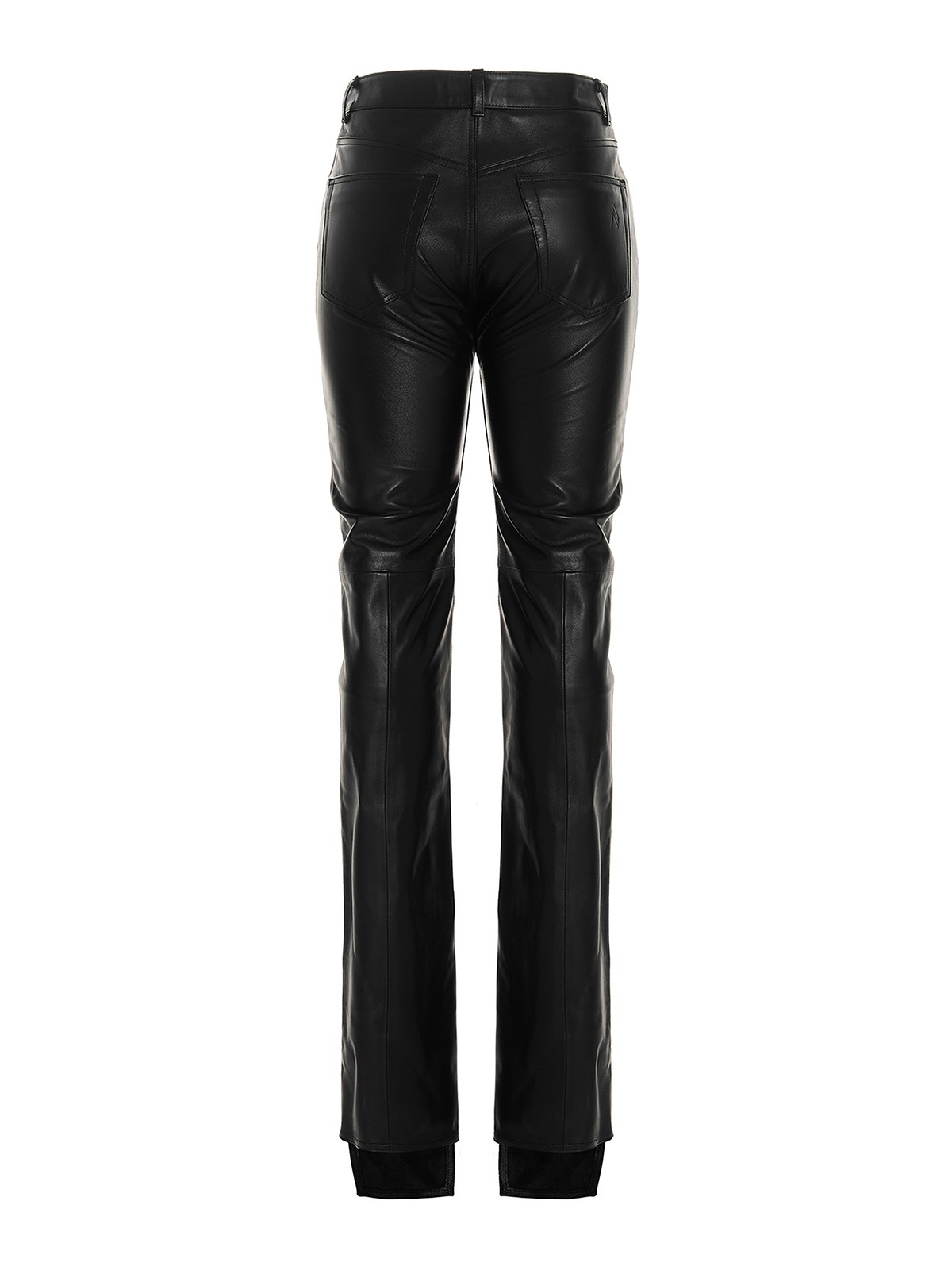 Shop Attico Leather Trousers In Negro