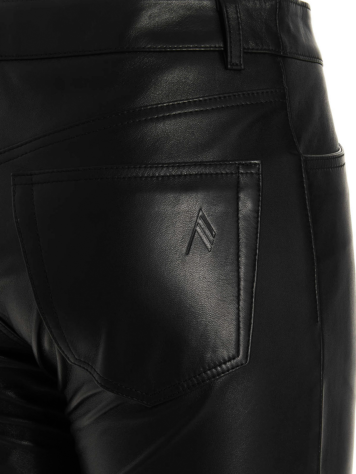 Shop Attico Leather Trousers In Negro