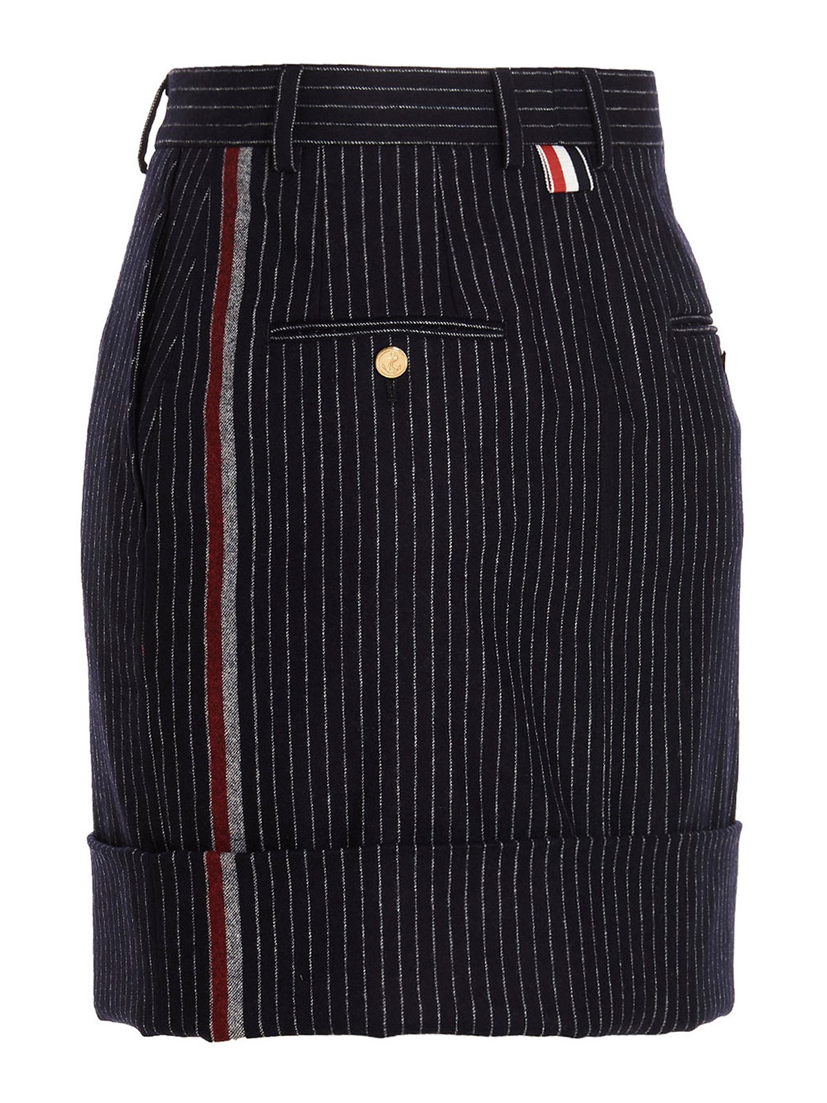 スカート Thom Browne Navy Blue Pinstriped Pencil Skirt clot_150724_65890_4.jpg