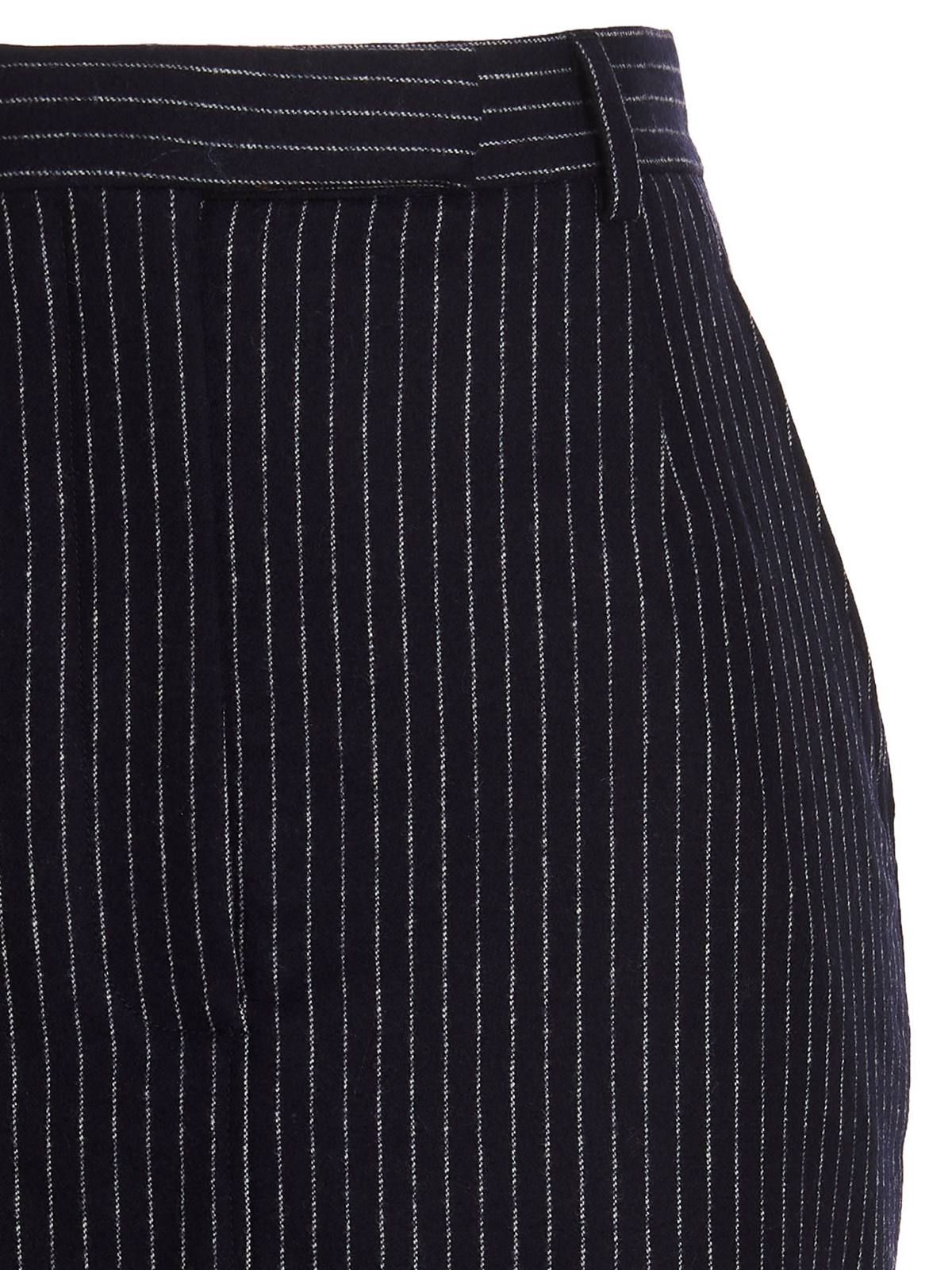 【関税&送料込】Thom Browne Navy Blue Pinstriped Pencil Skir Thom Browne Pinstriped turned-up skirt - Blue | FGC907AF0036415