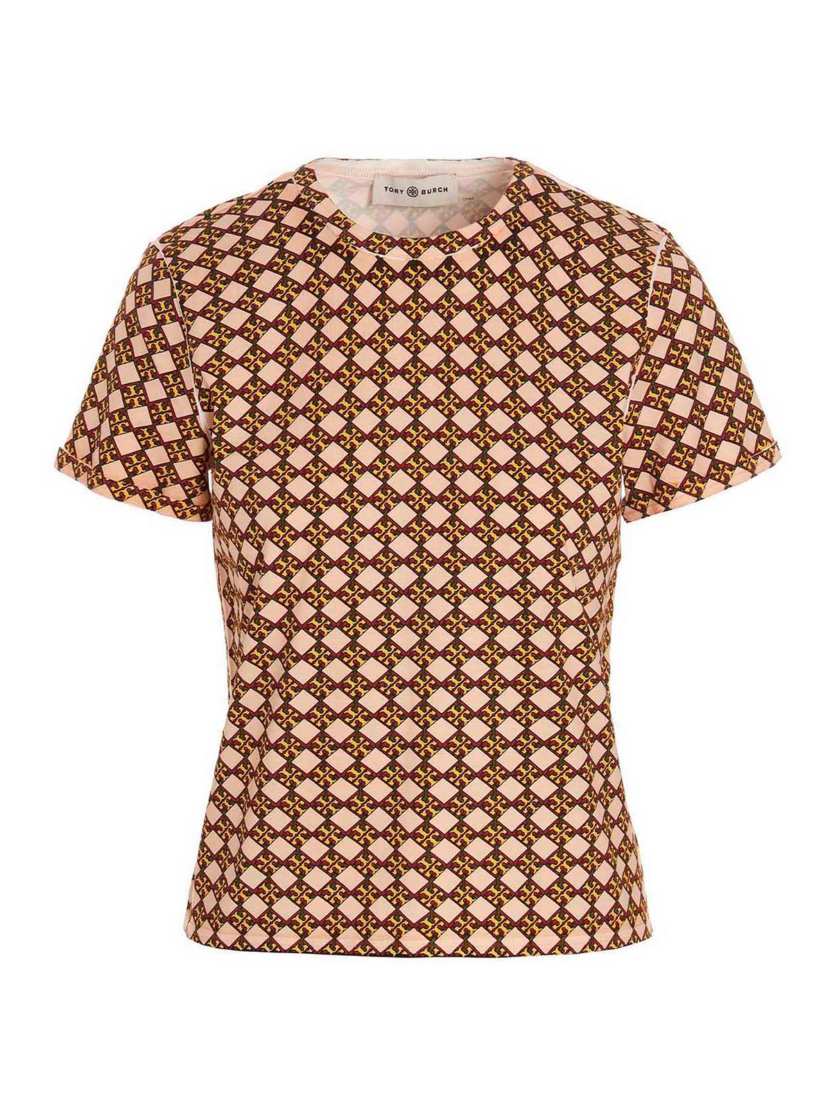 Shop Tory Burch All-over Logo T-shirt In Pink