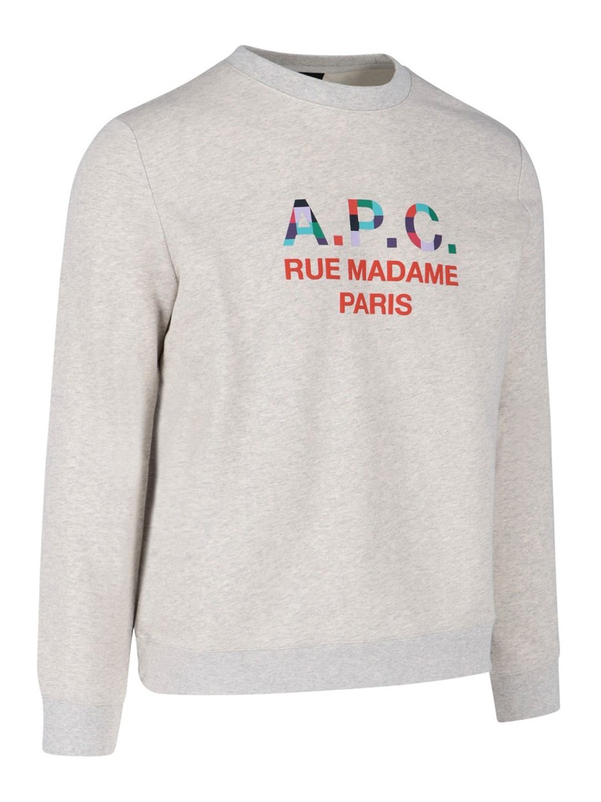 Shop Apc Logo Sweater In Grey