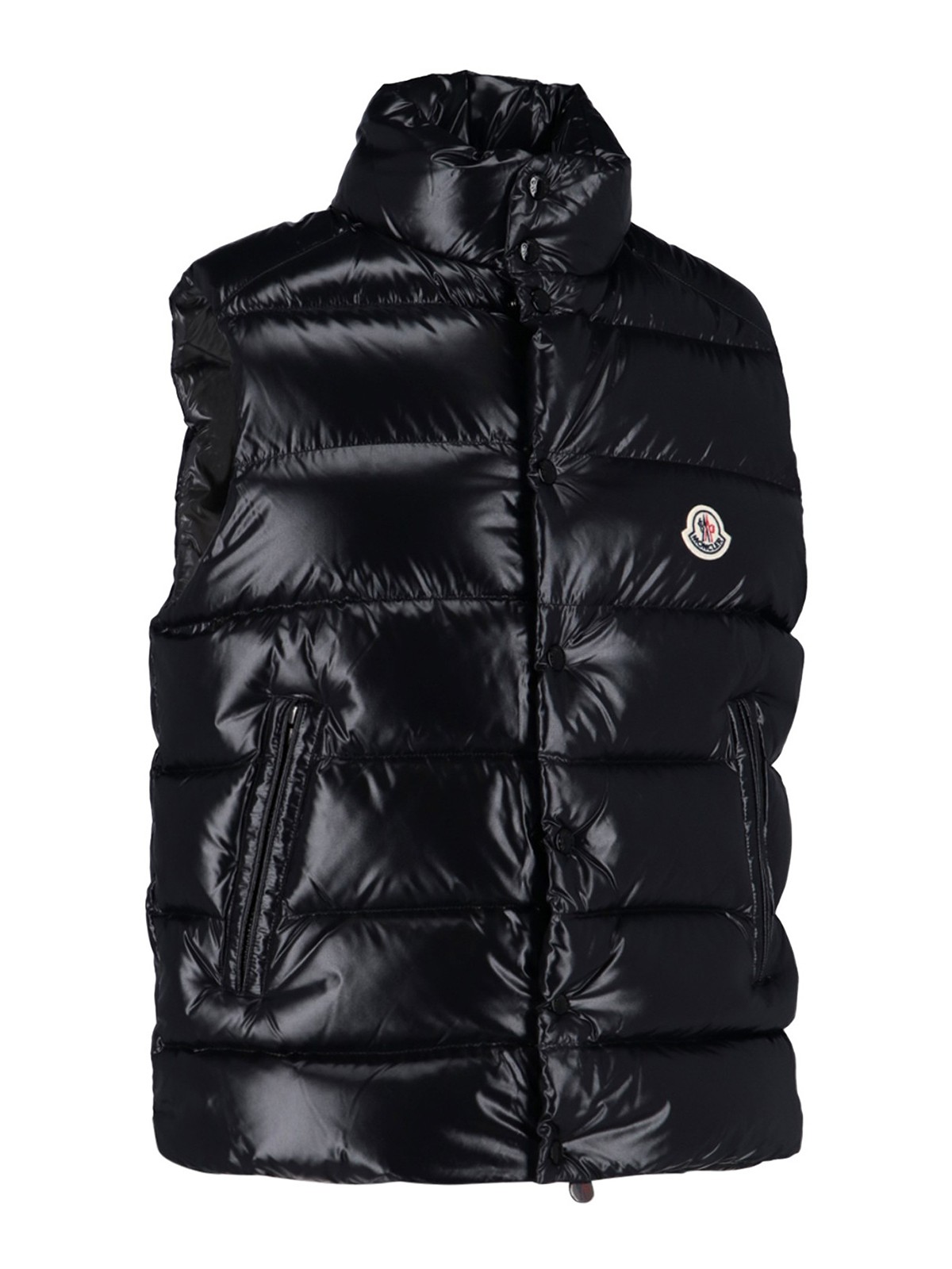 Moncler Padded vest with logo patch - Black - Men