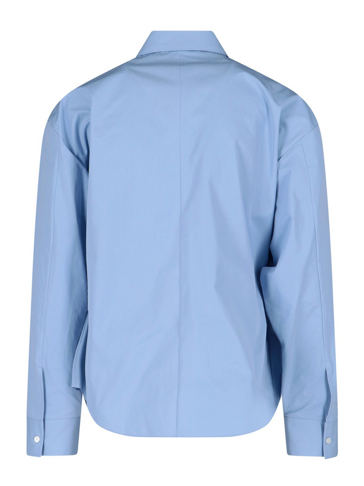 Shop Valentino Basic Poplin Shirt In Light Blue