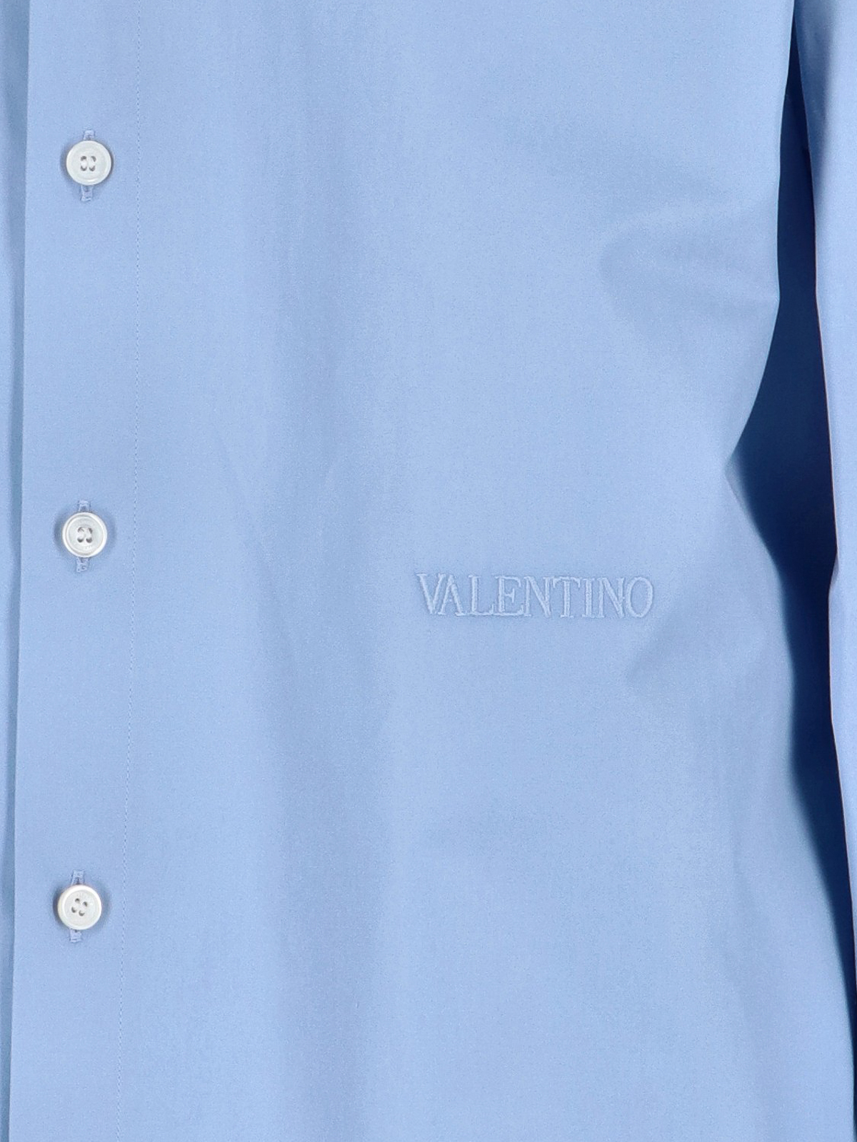 Shop Valentino Basic Poplin Shirt In Light Blue