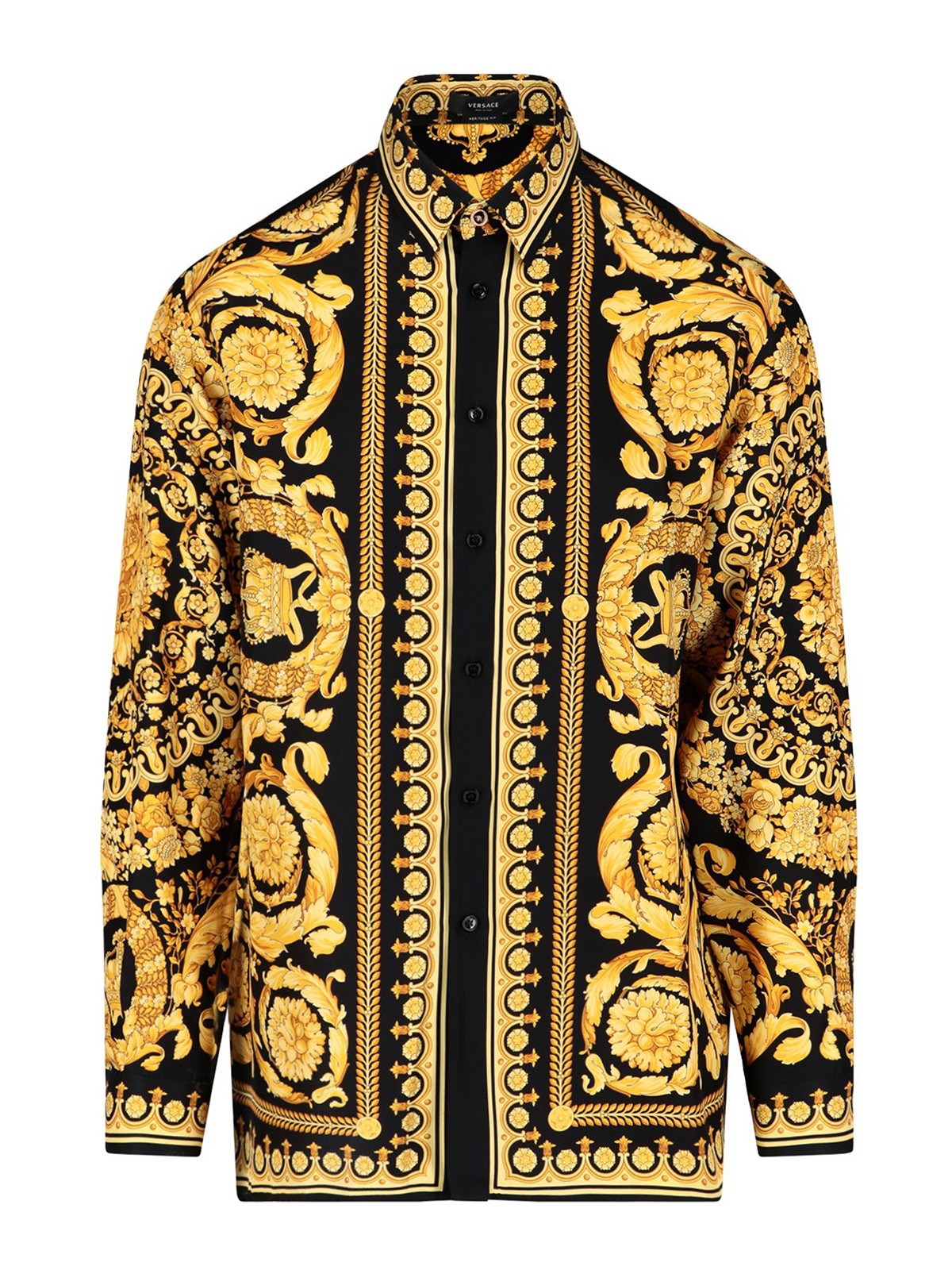 Shop Versace Baroque Print Shirt In Dorado