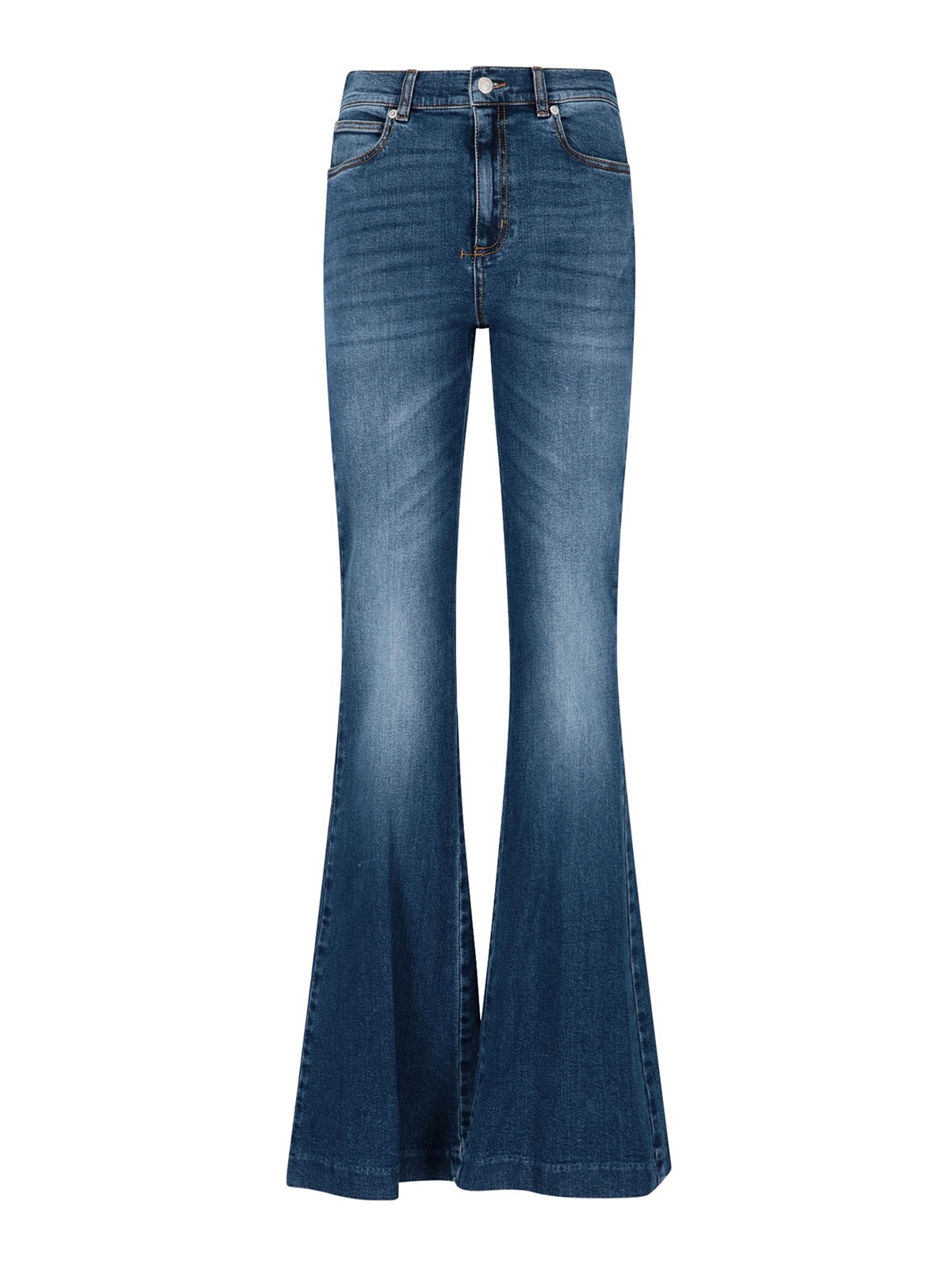 Alexander Mcqueen Faded Flared Jeans In Blue