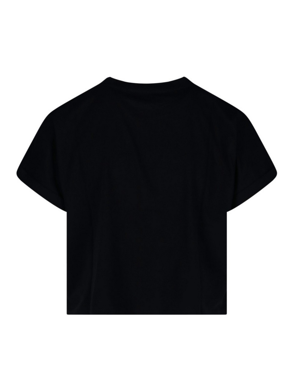Shop Balmain Cropped Logo T-shirt In Negro