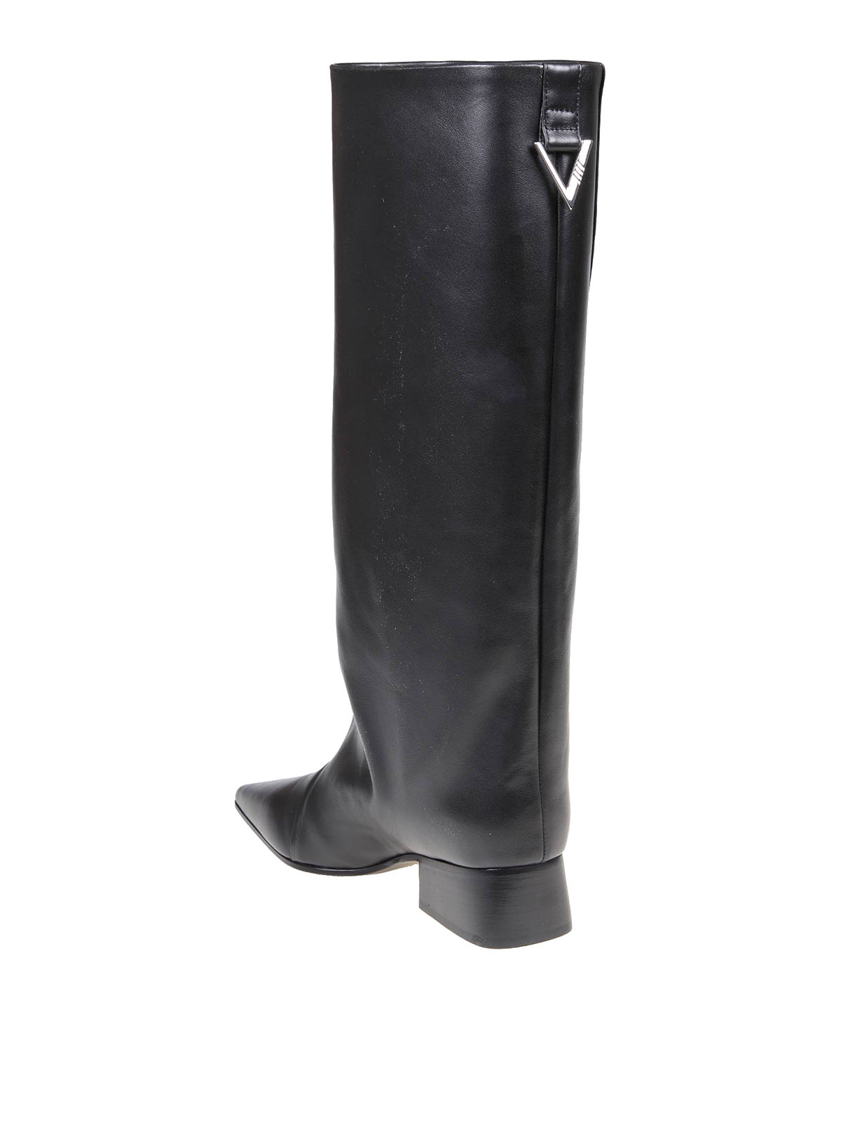 Shop Attico Ibiza Boot In Black Leather