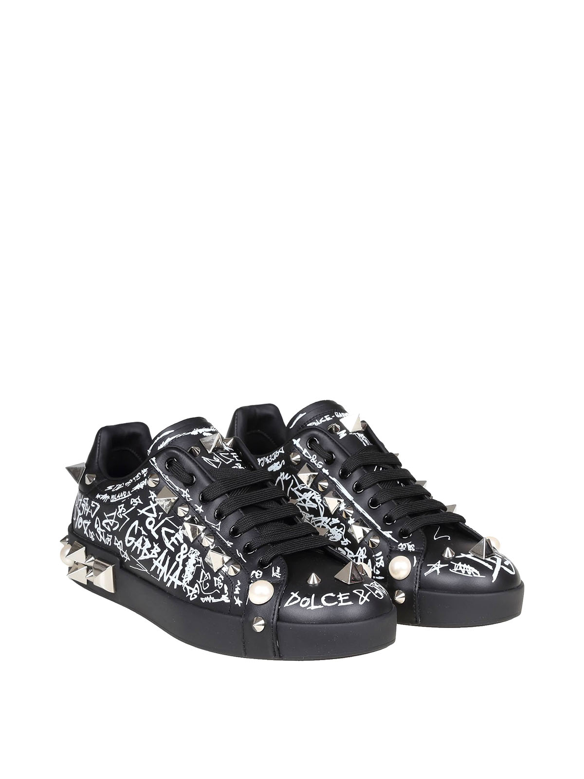 スニーカー DOLCE&GABBANA PORTOFINO SNEAKERS WITH LACE DETAIL DOLCE & GABBANA DG Logo Lace Sneaker Shoes PORTOFINO White