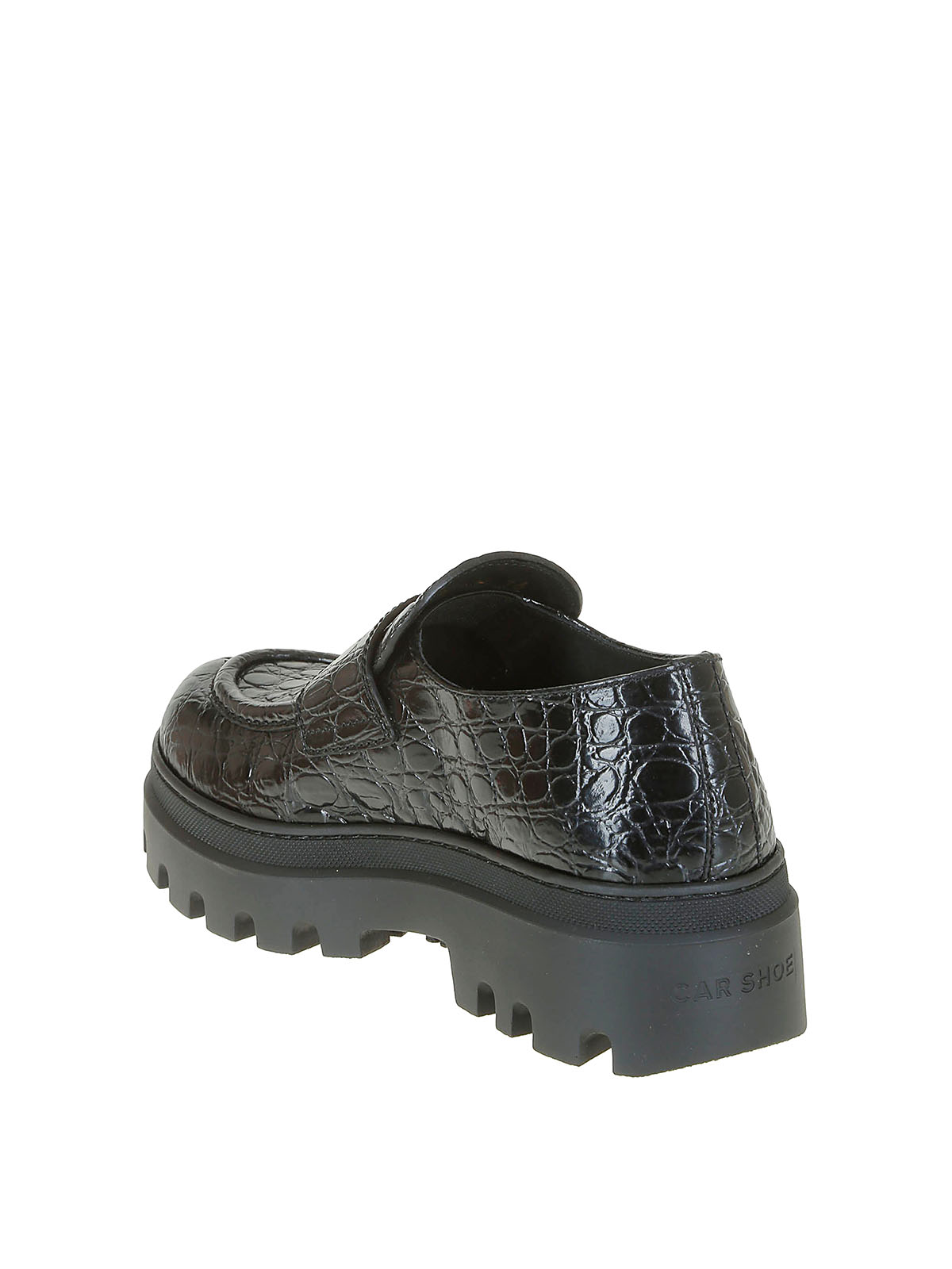 Shop Car Shoe Leather Loafers In Negro