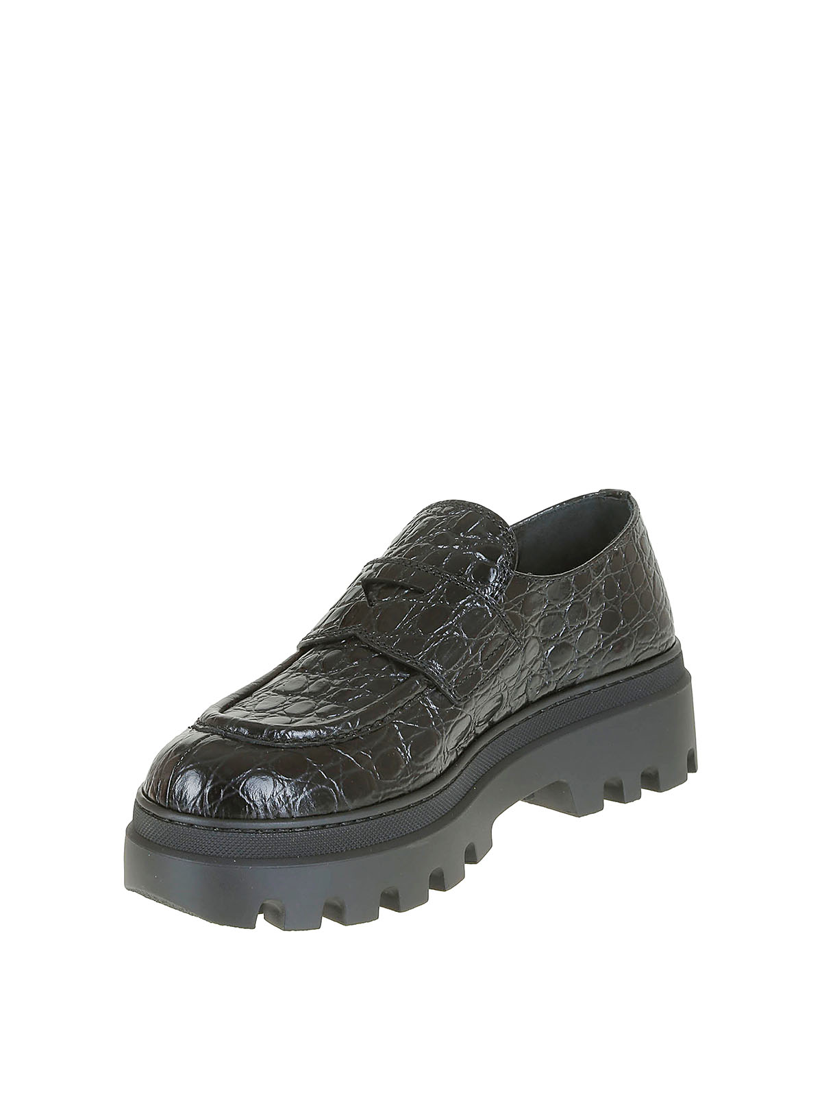 Shop Car Shoe Leather Loafers In Negro