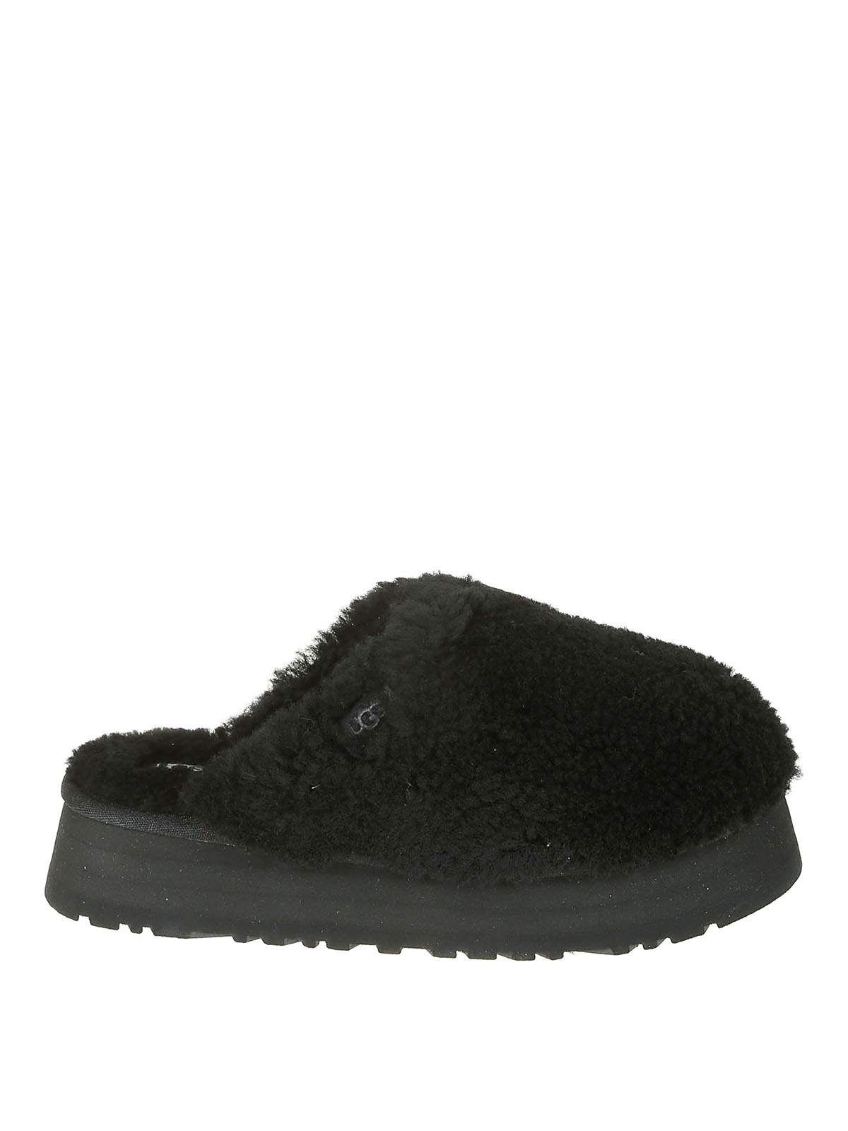Ugg Maxi Curly Slippers In Black