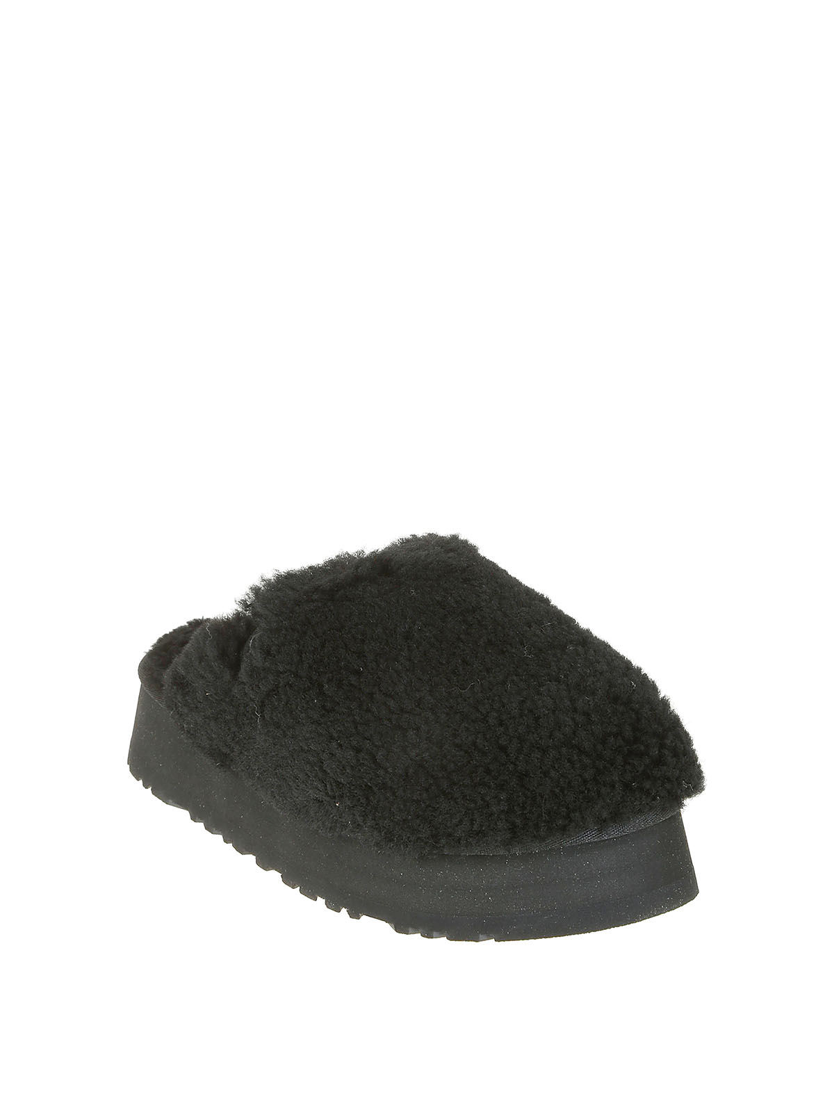 Shop Ugg Maxi Curly Slippers In Black