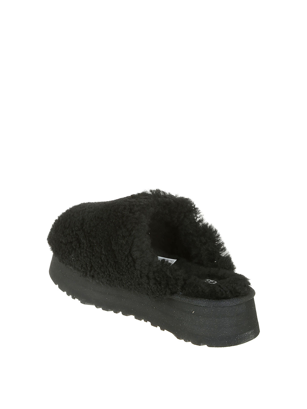 Shop Ugg Maxi Curly Slippers In Black