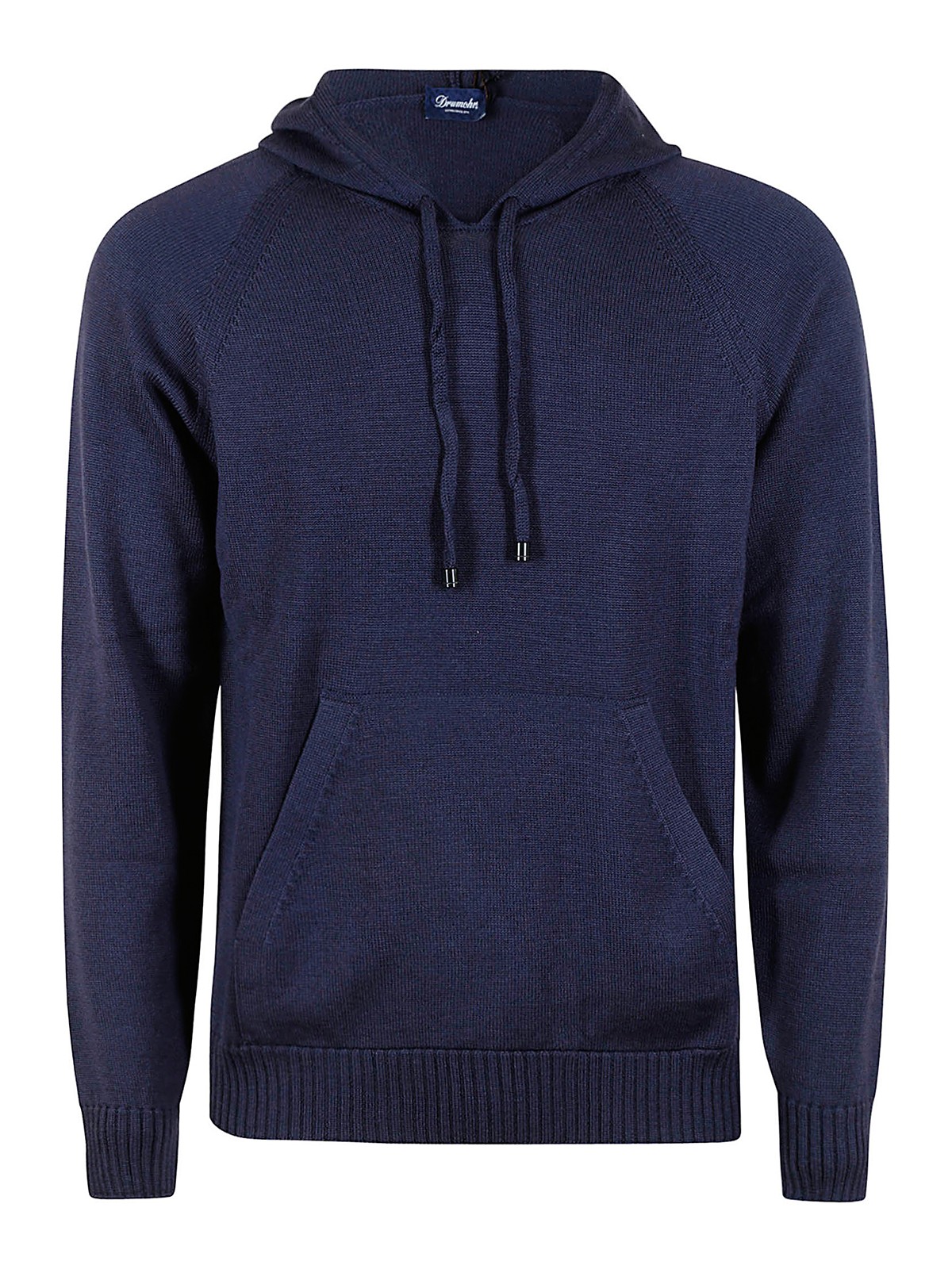 Drumohr Wool Hooded Sweater In Azul