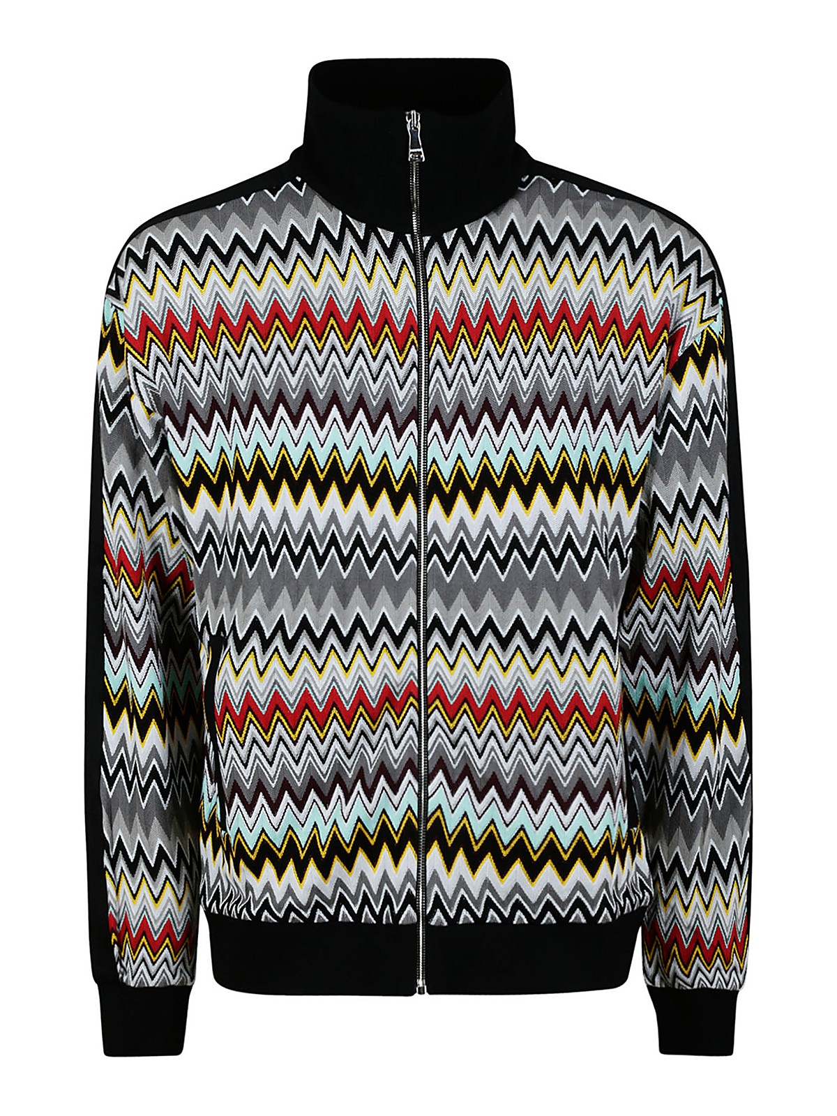 Missoni Cotton Zip Sweater In Multicolour