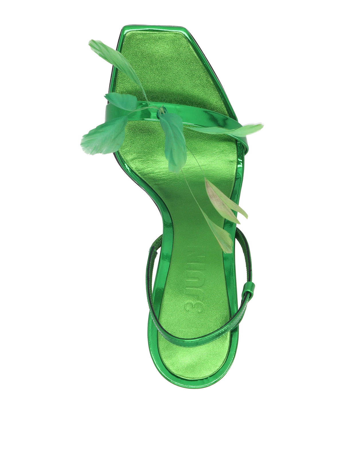 Green flower cross strap zip back slip on shoe sandal | Womens shoe sandals  online 2243WS