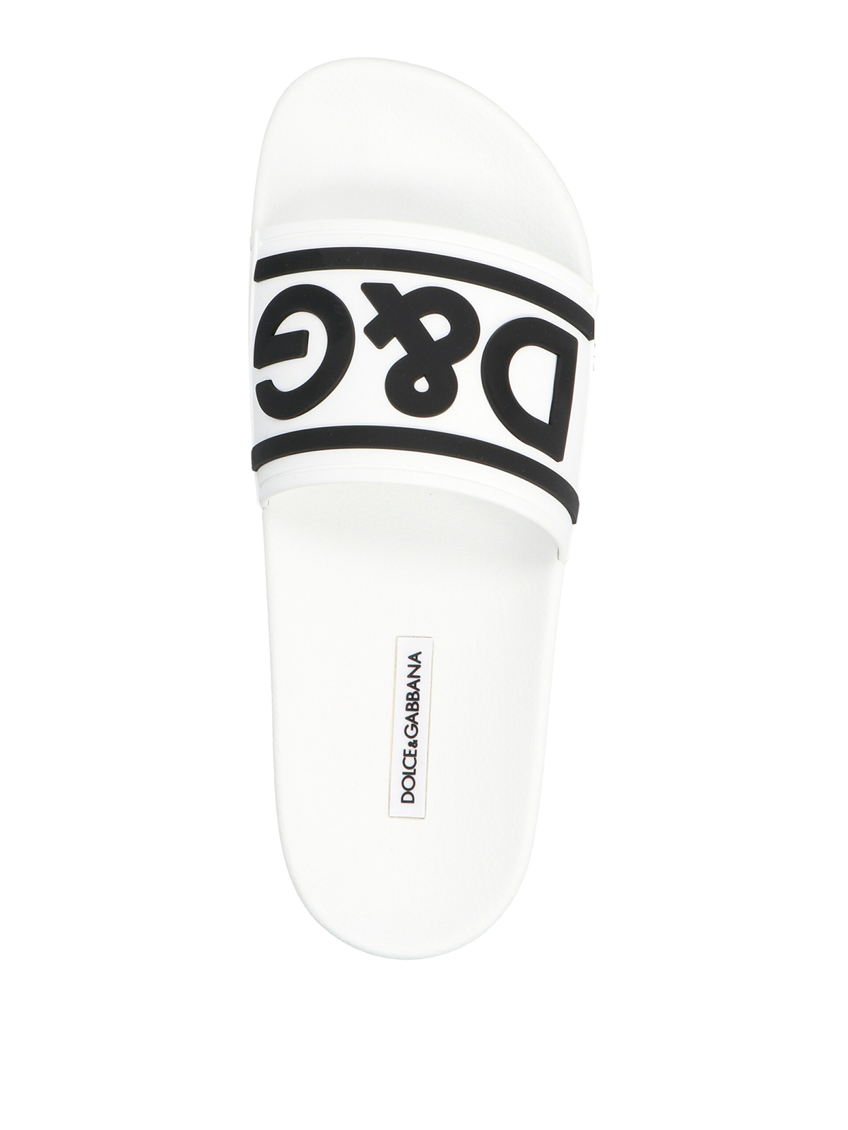 Shop Dolce & Gabbana Logo Slides In Blanco