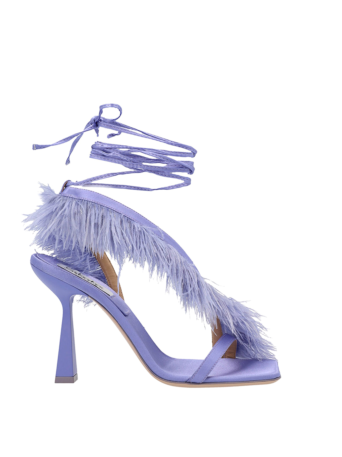 Shop Sebastian Milano Feather Detailed Wrap Sandals In Purple