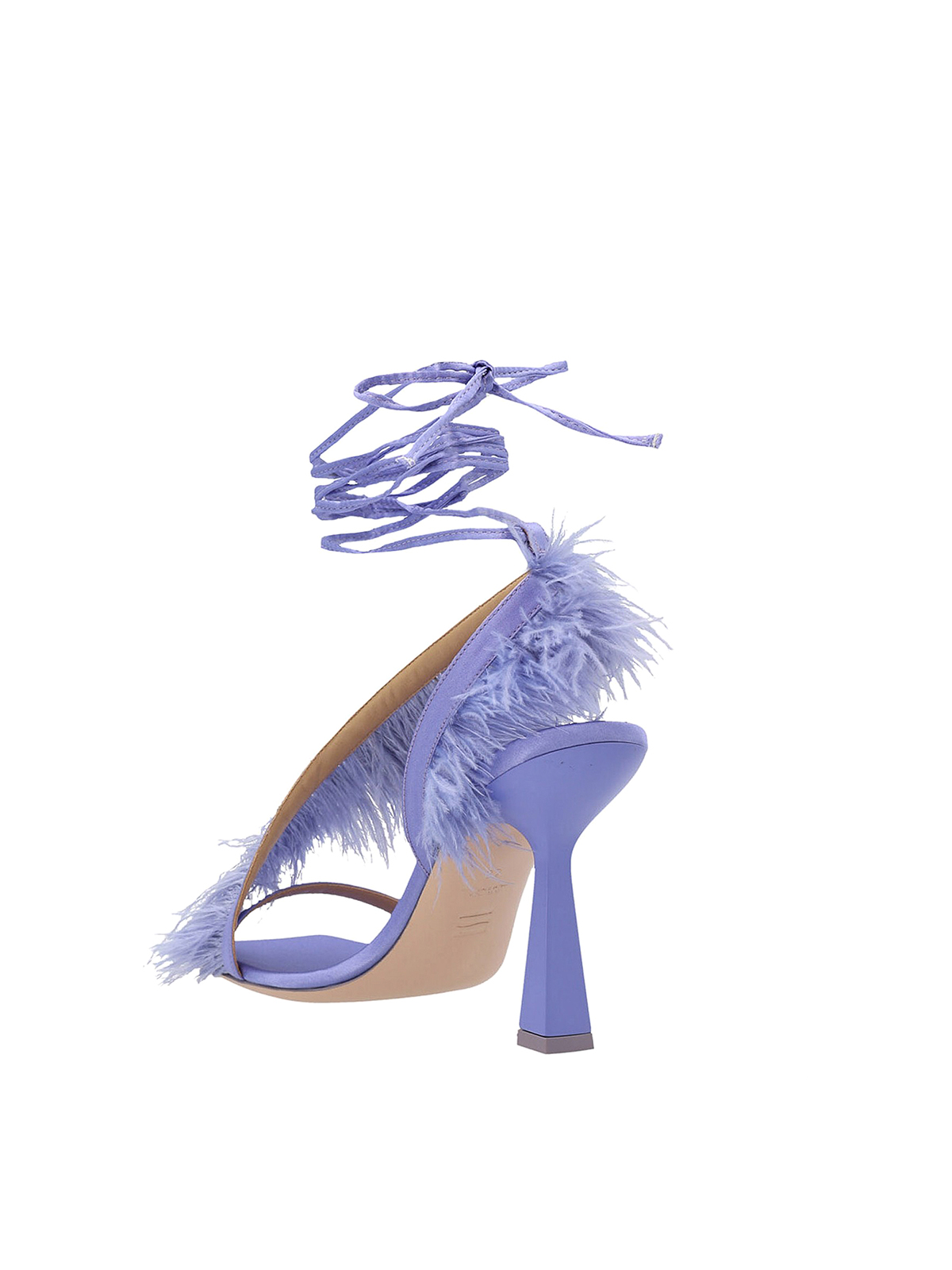 Shop Sebastian Milano Feather Detailed Wrap Sandals In Purple