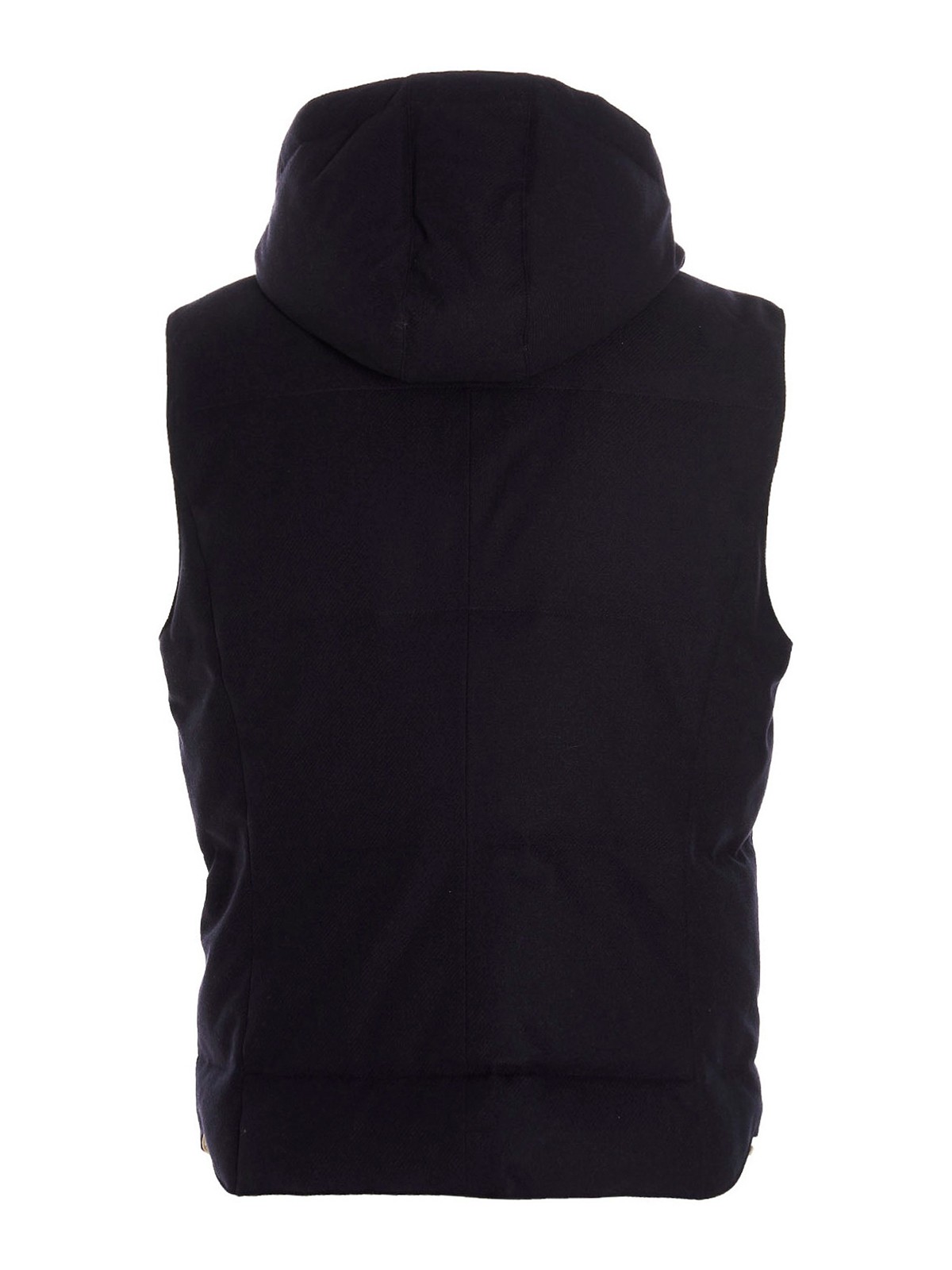 Brunello Cucinelli Wool hooded vest - Blue - Men