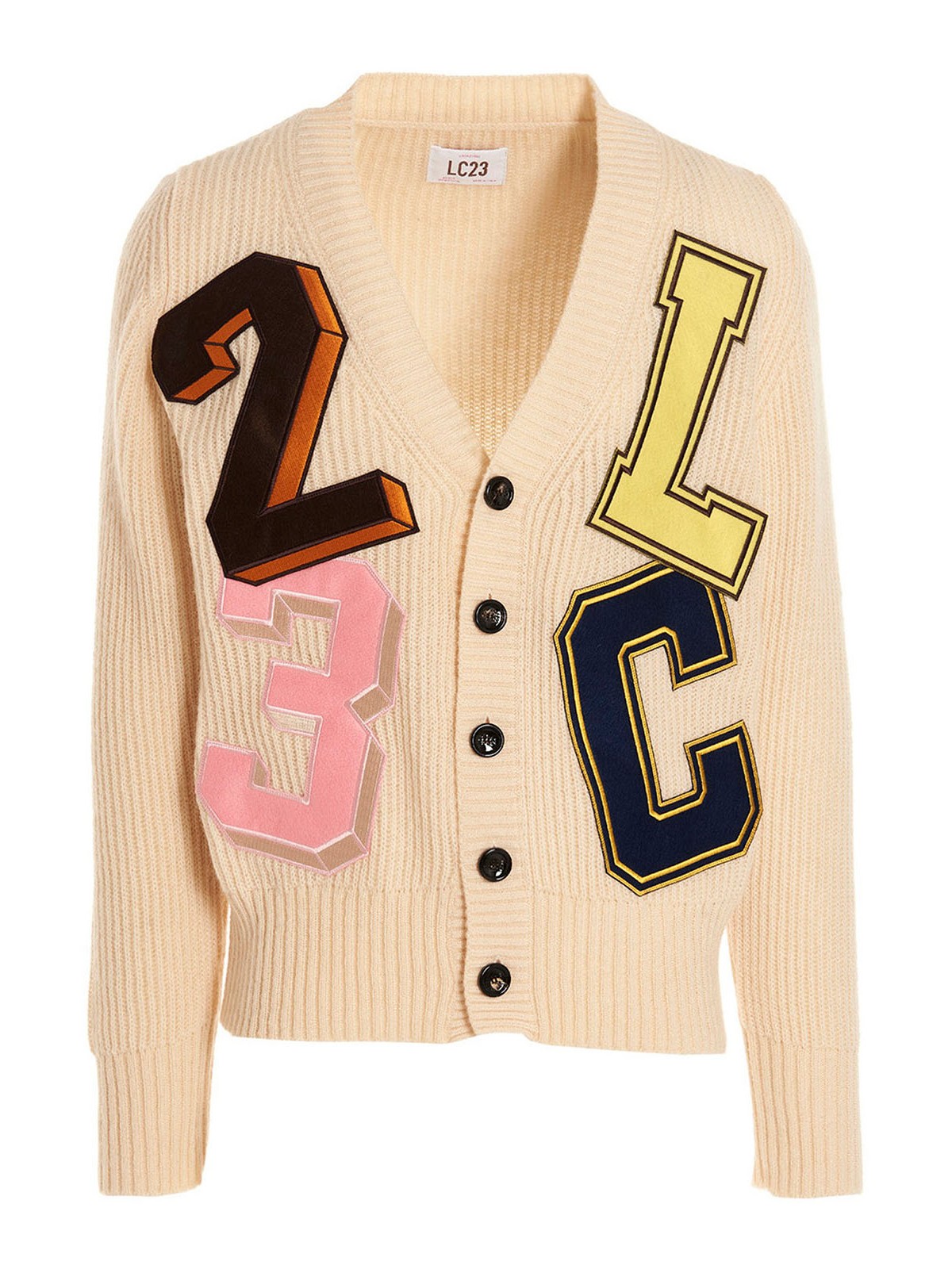 Shop Lc23 College Cardigan In Beis