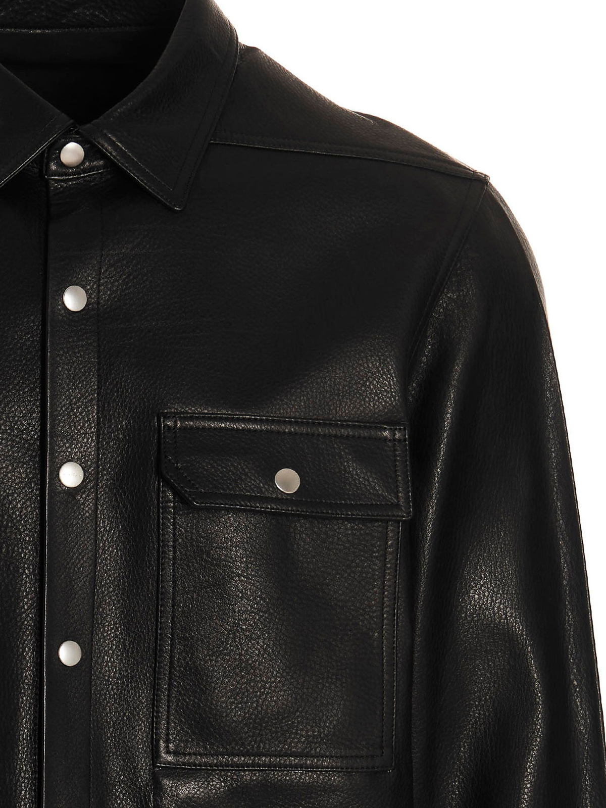 Leather jacket Rick Owens - Leather overshirt - RU02B2729LC09 | thebs.com