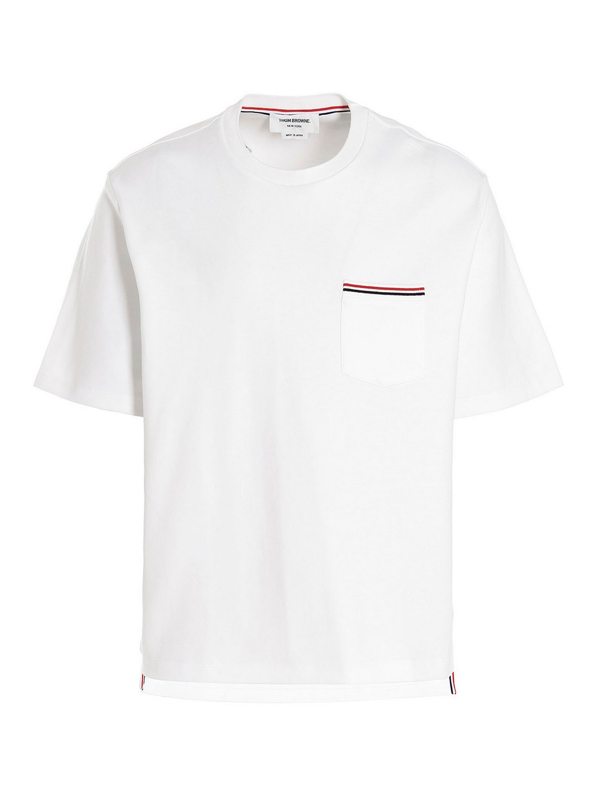 Thom Browne Pocket T-shirt In Blanco