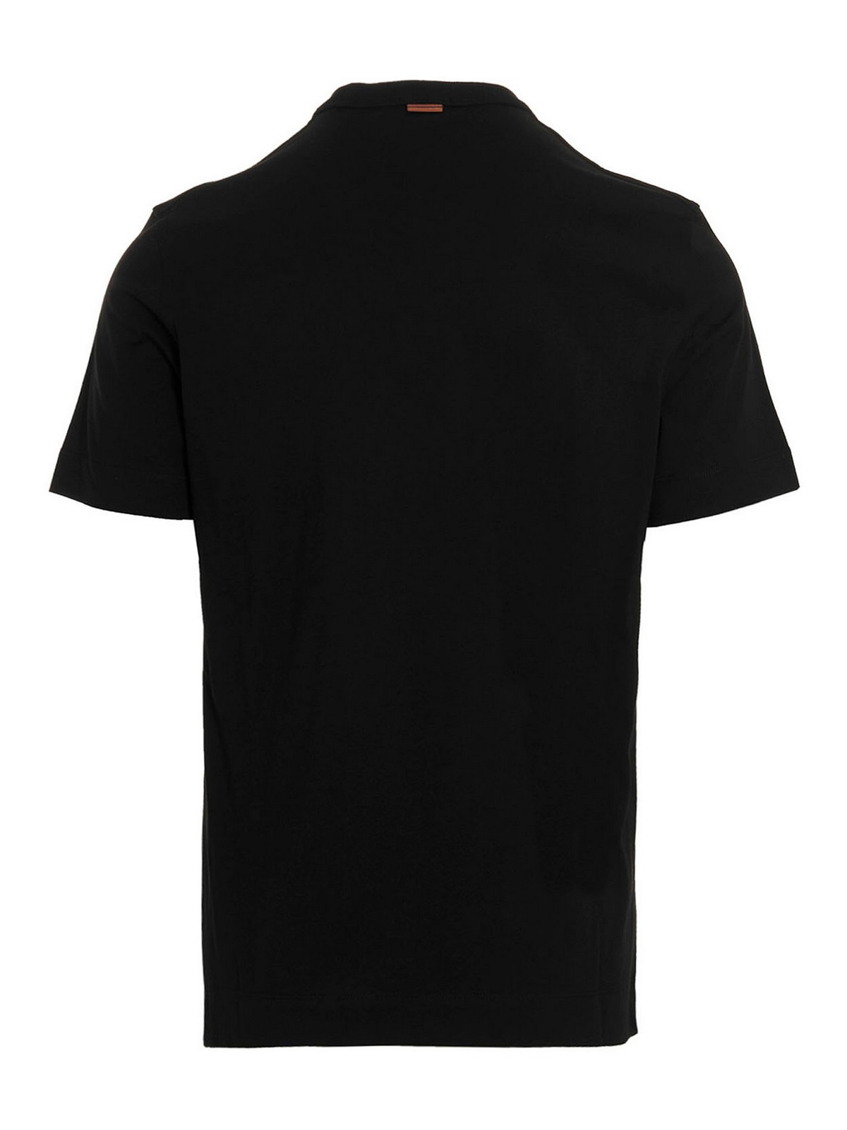 超美品 ZEGNA 黒 Tシャツ Zegna logo-print Cotton T-shirt | Black | FARFETCH