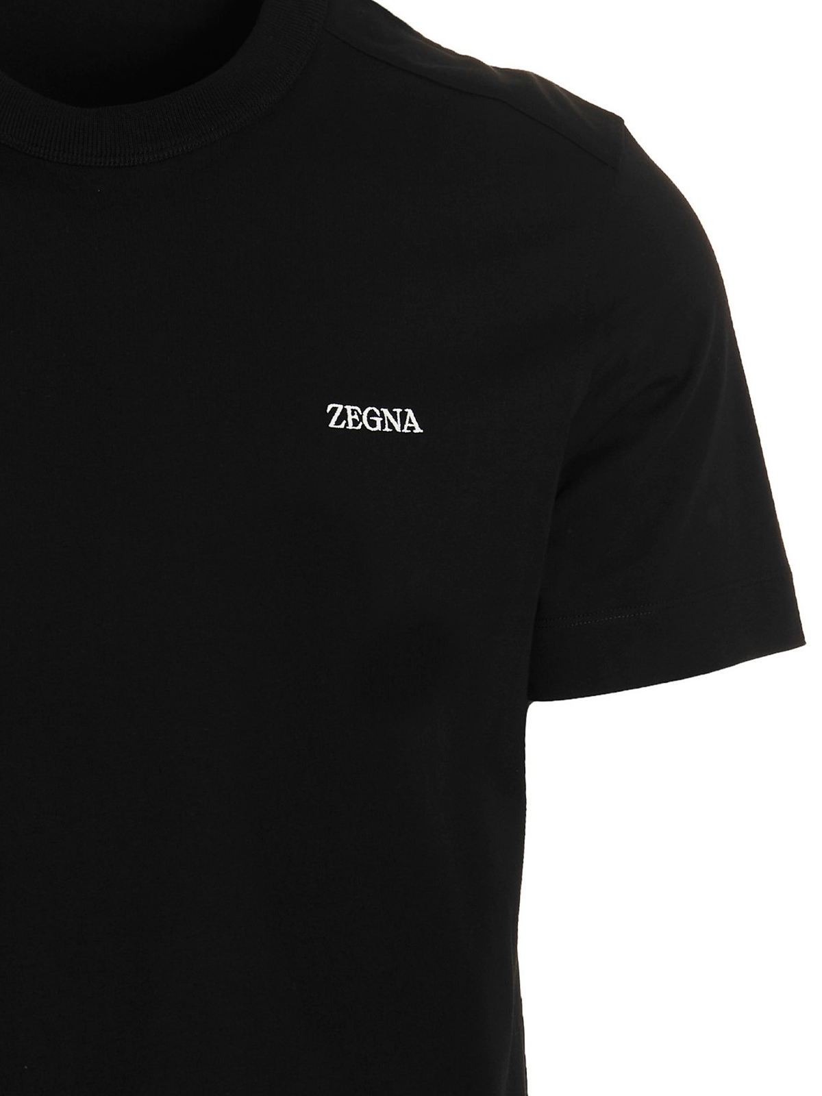 超美品 ZEGNA 黒 Tシャツ Zegna logo-print Cotton T-shirt | Black | FARFETCH