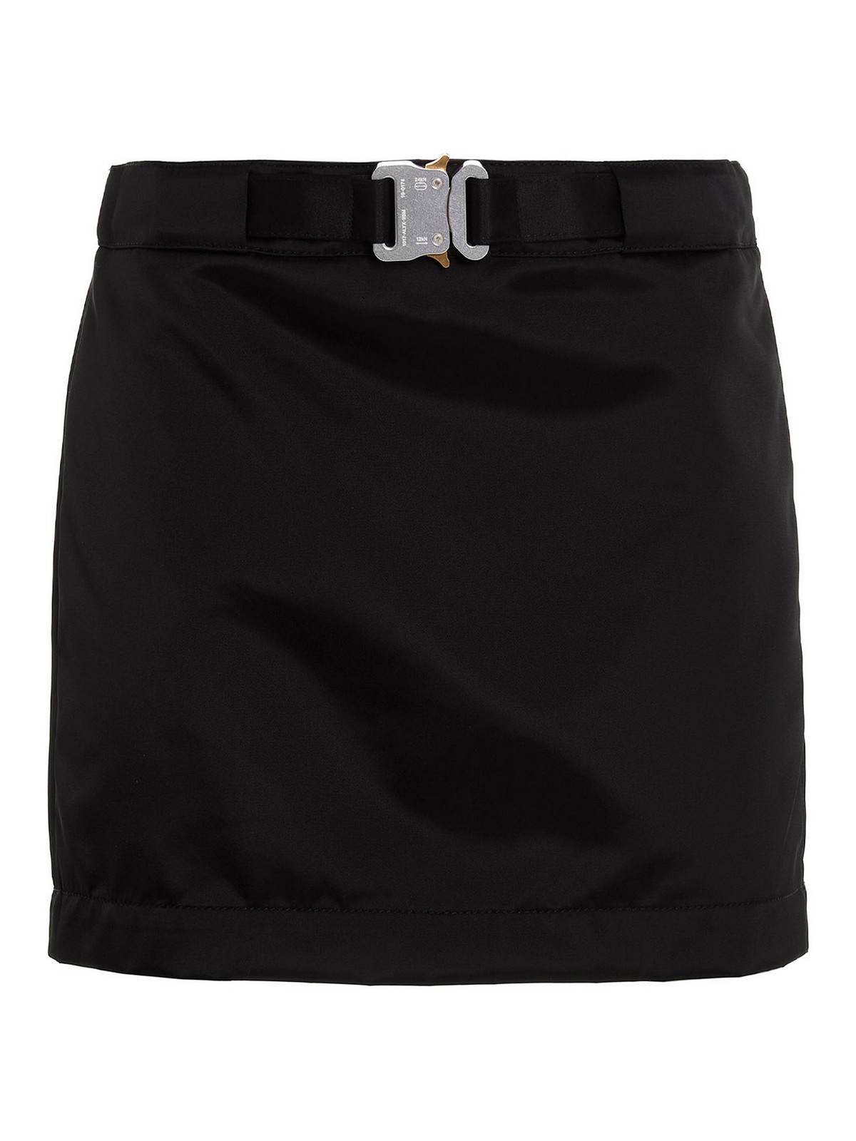 Alyx Buckle Satin Mini Skirt In Black