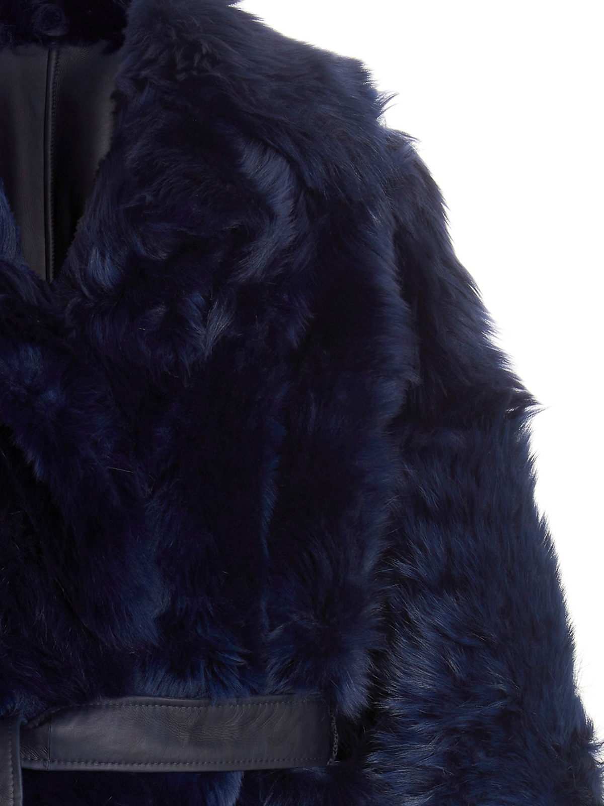 manteau en fourrure bleu