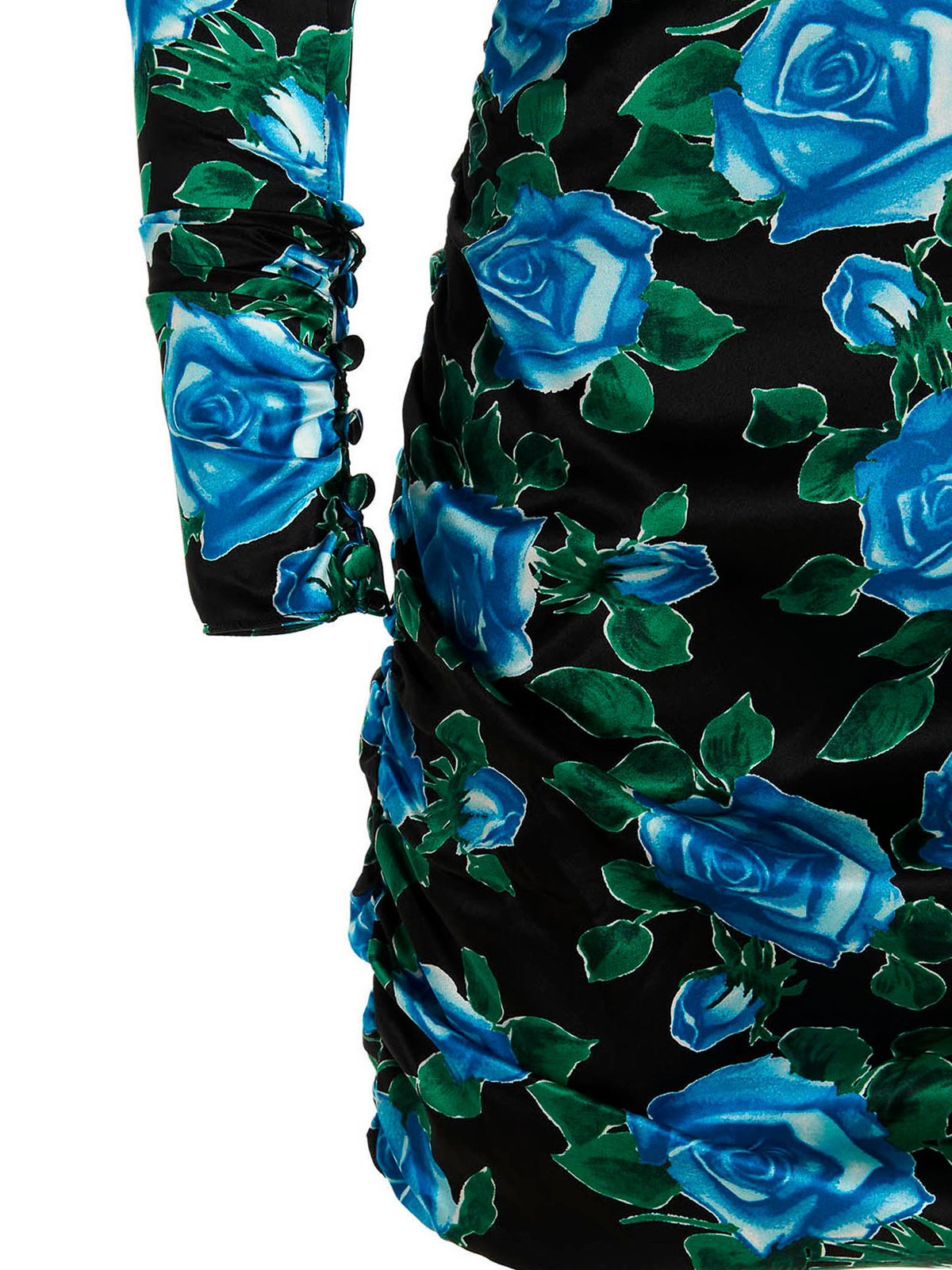 Shop Alessandra Rich Silk Floral Dress In Multicolor