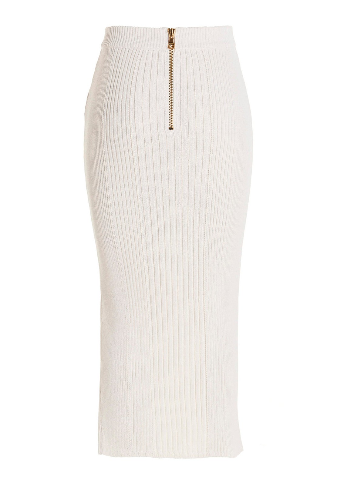 Balmain Midi ribbed skirt - White - Women | YF0LD165KB930FA