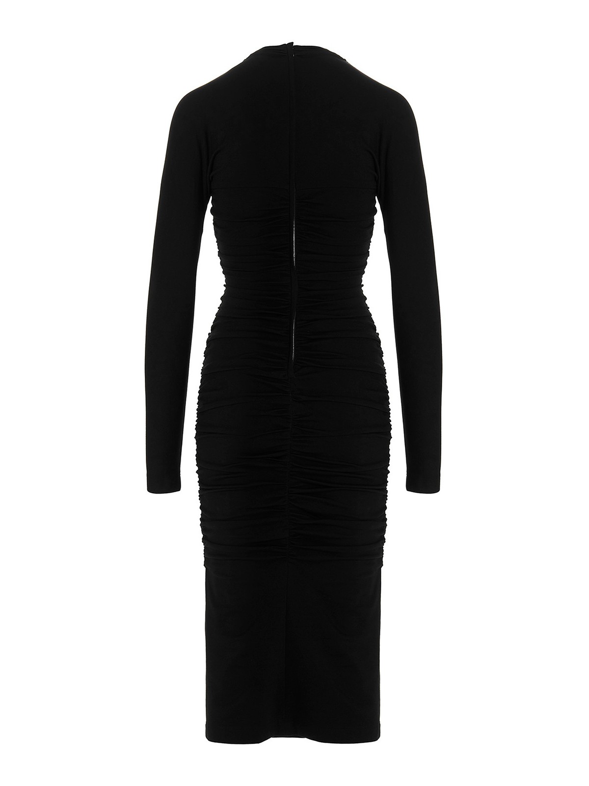 Shop Dolce & Gabbana Cut-out Draped Dress In Negro