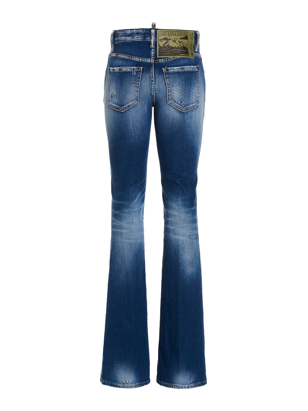 Shop Dsquared2 Medium Waist Flared Jeans In Blue