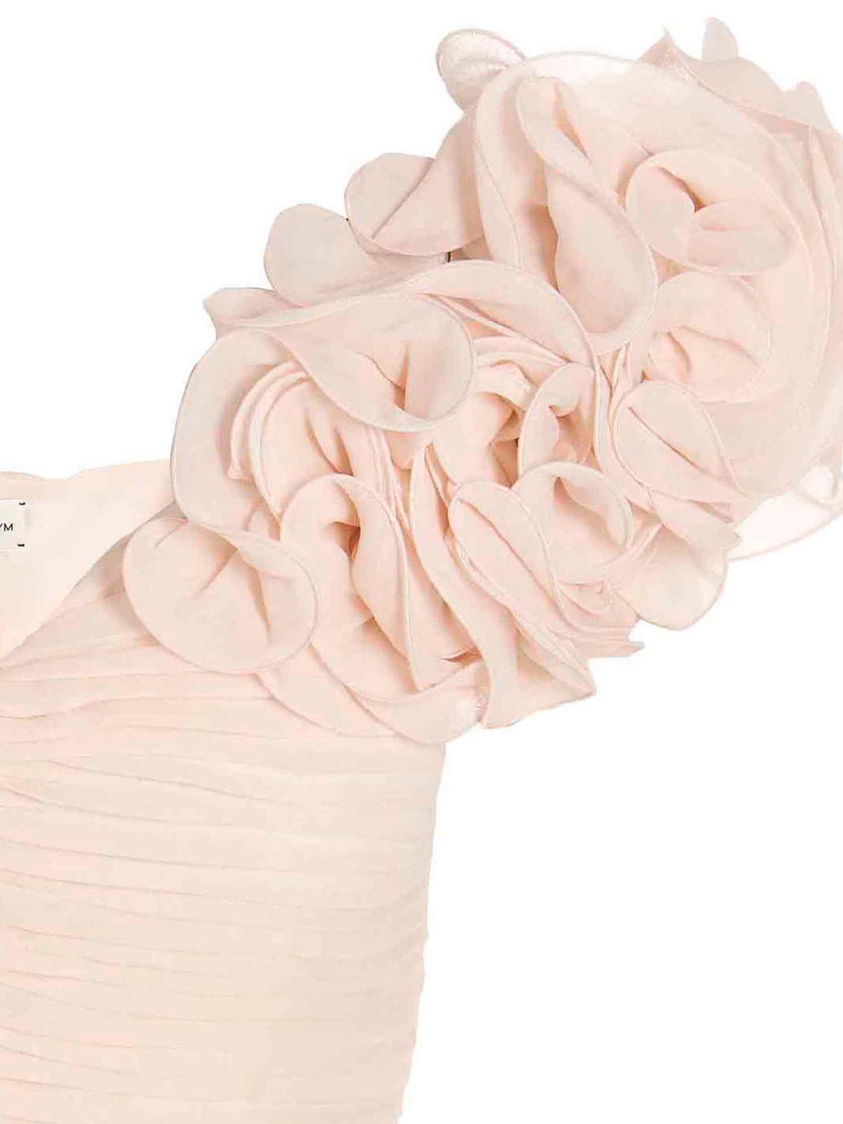 【MAGDA BUTRYM】海外セレブ愛用◎フリル付きフラワートップ Floral-appliqué ruched minidress in pink - Magda Butrym