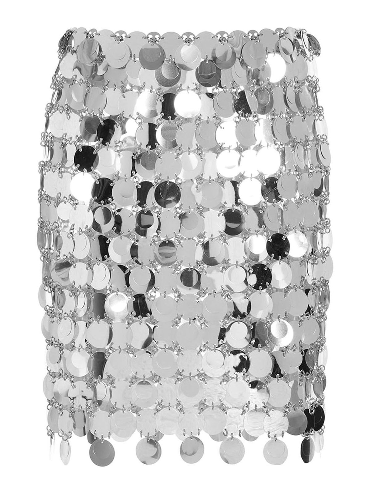 Shop Rabanne Sequin Skirt In Silver