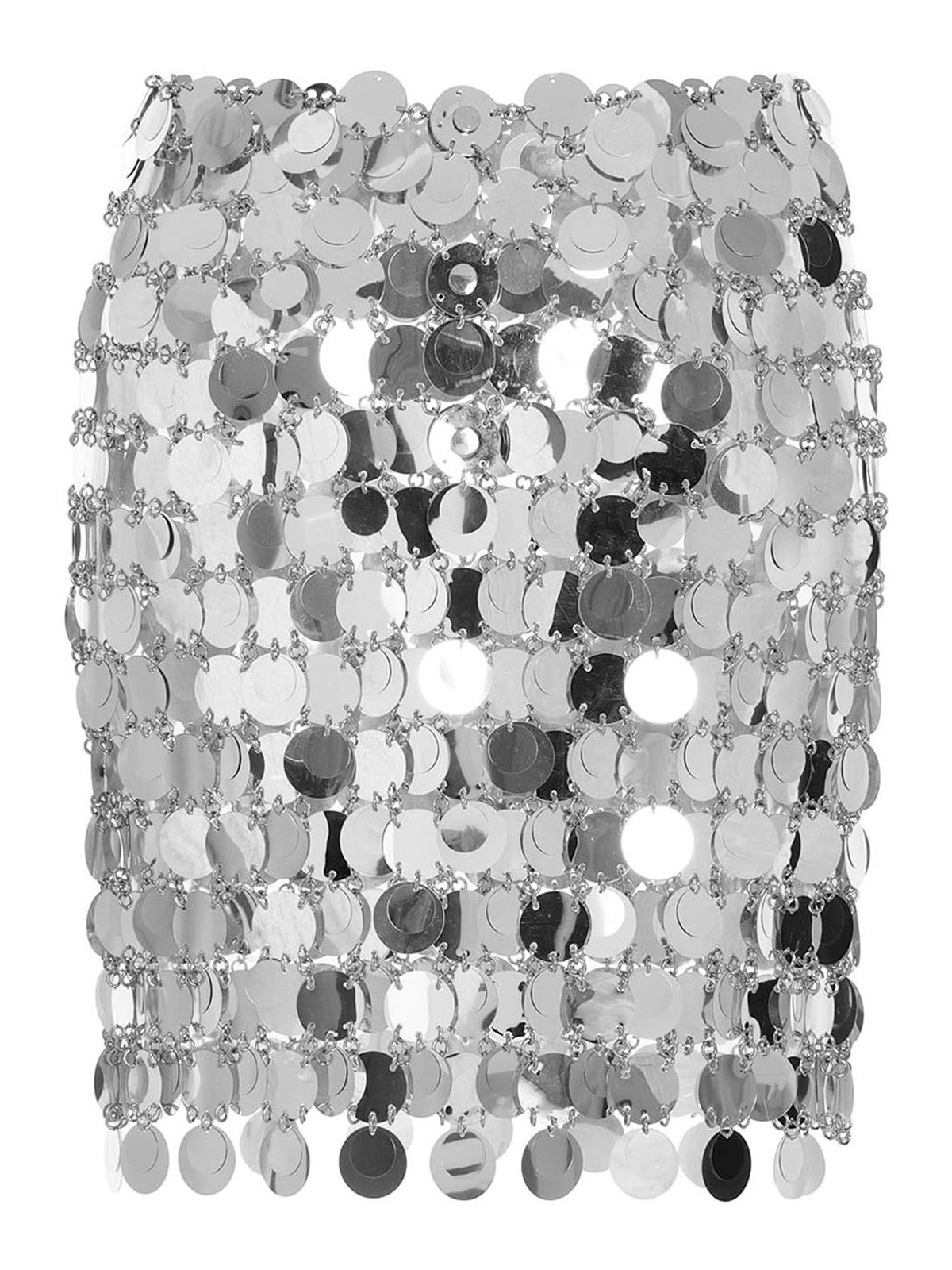 Shop Rabanne Sequin Skirt In Silver