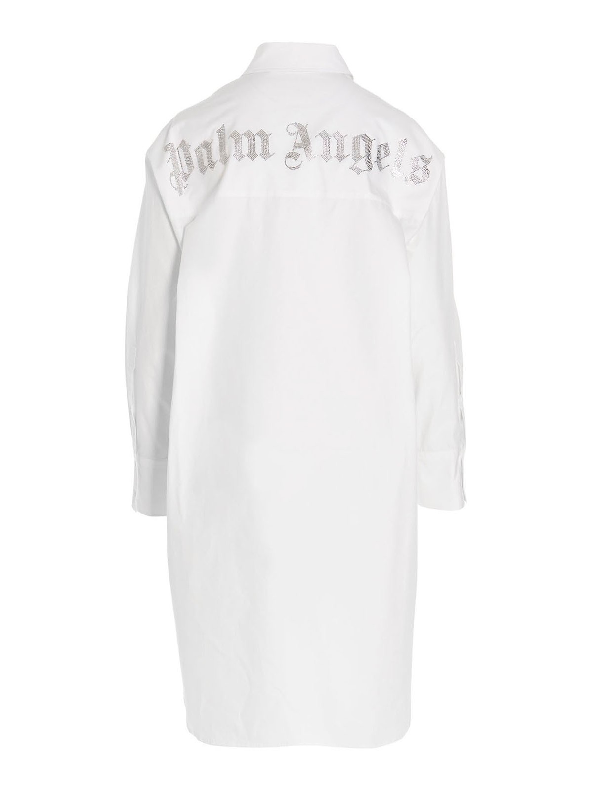 palm angels t shirt dress womens Palm Angels T-shirt styled dress with logo on the rear|PWDE001C99JER0021001
