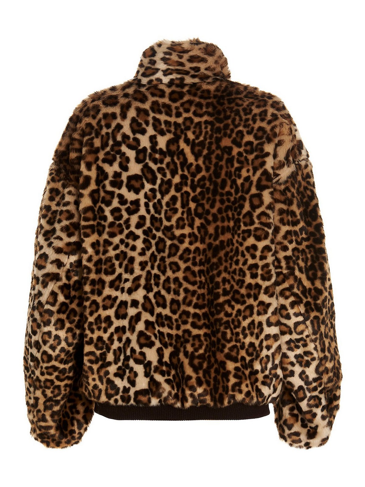 Animal print eco fur reversible jacket