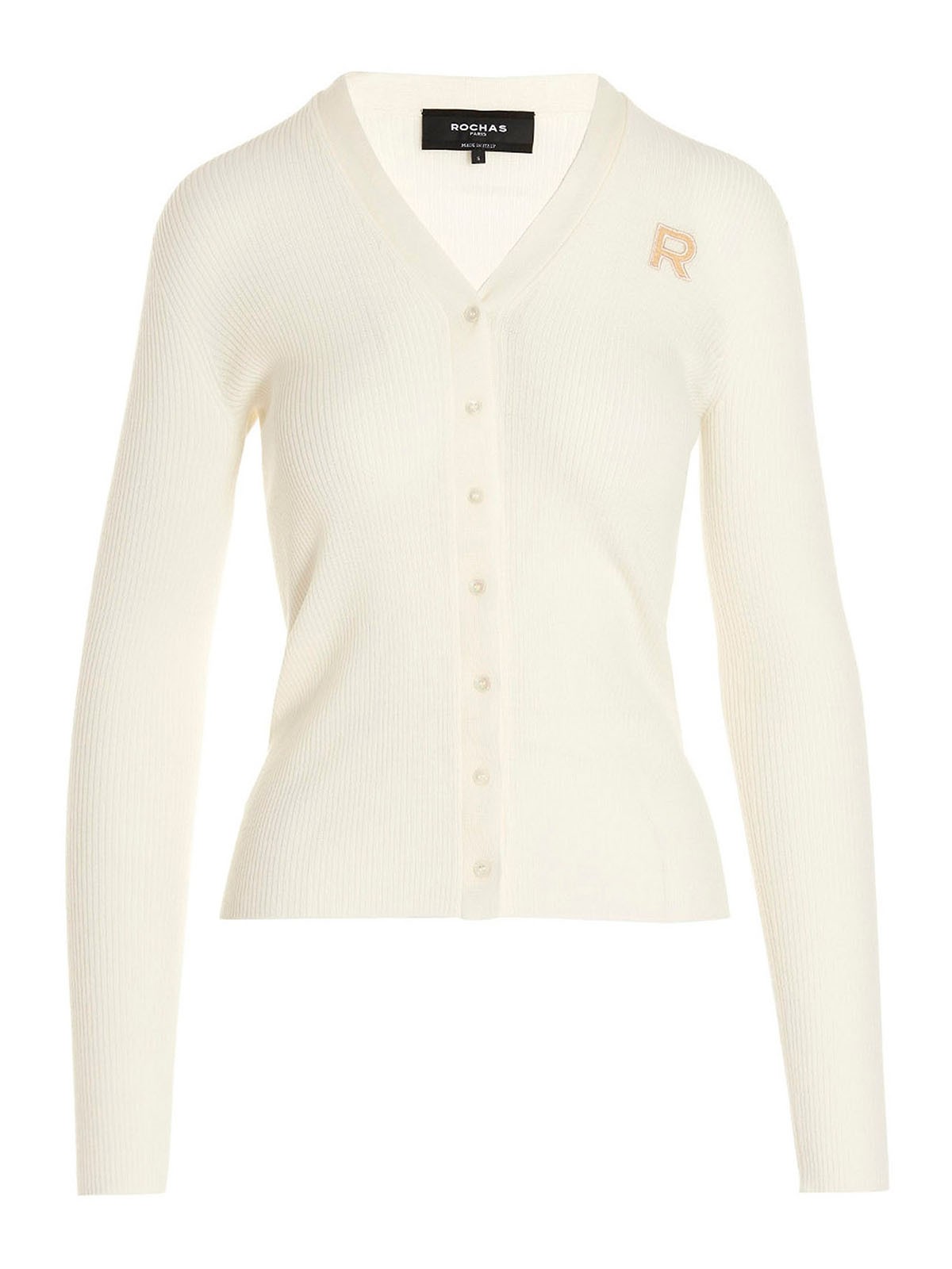 Rochas Logo patch cardigan White Women ROPV75036PRV640101