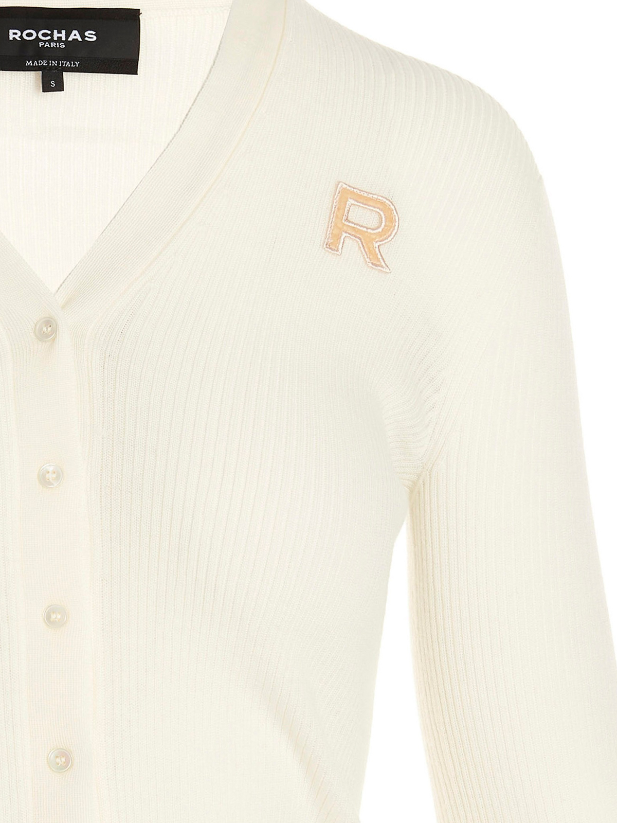 Rochas Logo patch cardigan White Women ROPV75036PRV640101